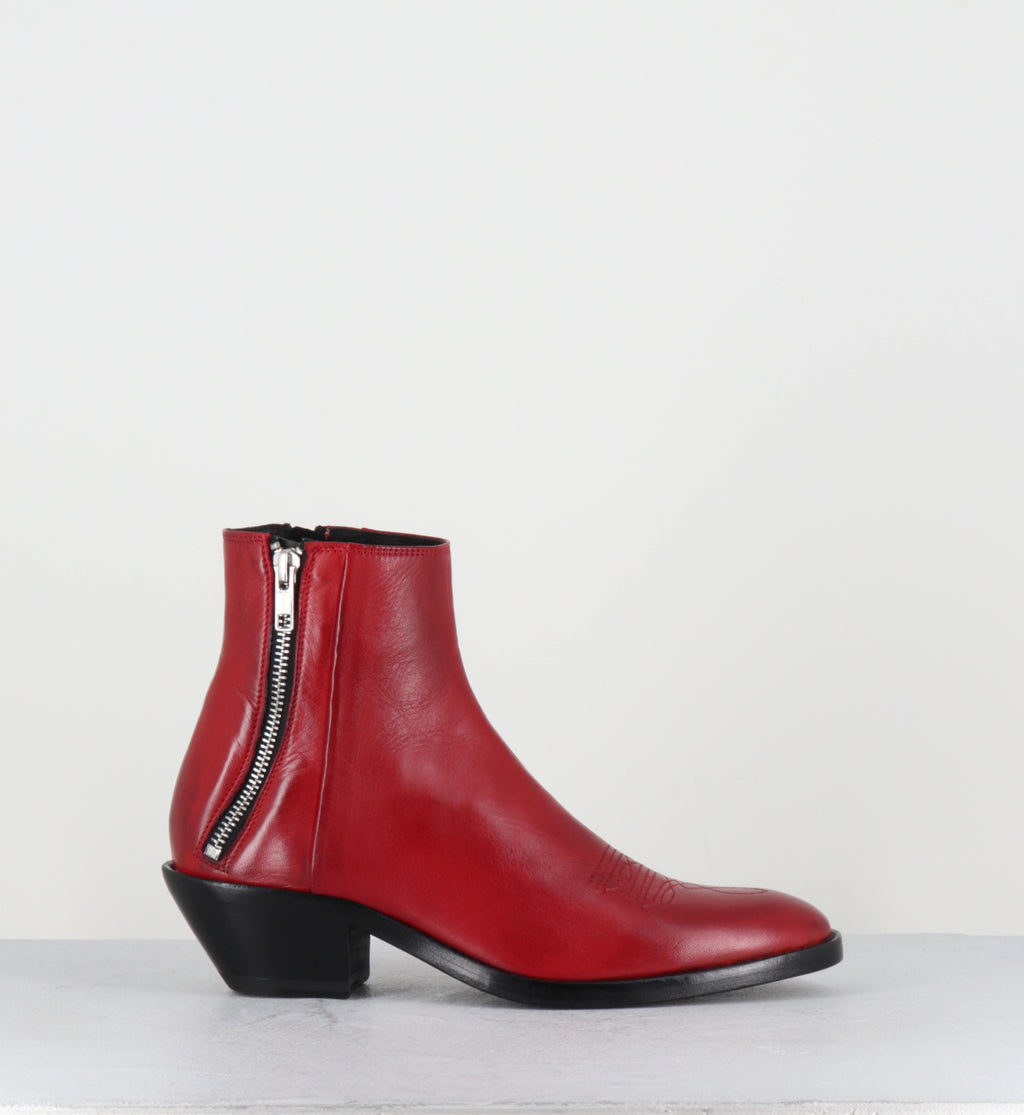 Santiag en cuir rouge hedi slimane - KALEY GLAM ROSSO