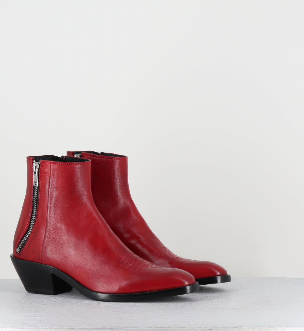 Santiag en cuir rouge hedi slimane - KALEY GLAM ROSSO