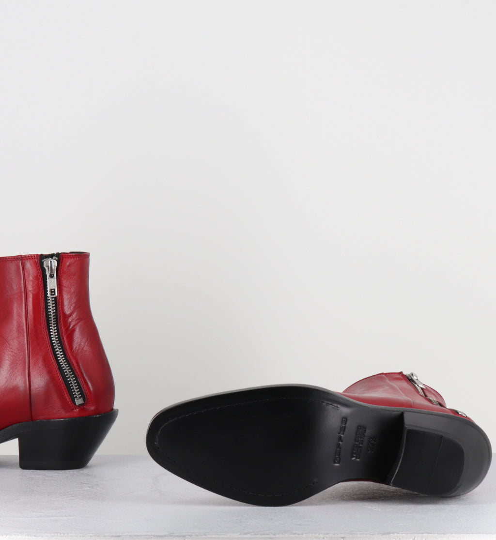 Santiag en cuir rouge hedi slimane - KALEY GLAM ROSSO
