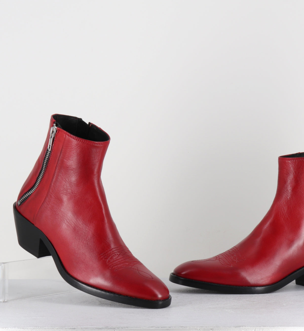 Santiag en cuir rouge hedi slimane - KALEY GLAM ROSSO