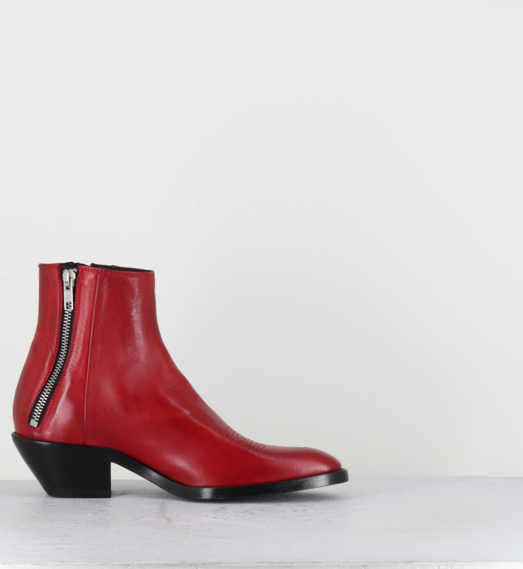 Santiag en cuir rouge hedi slimane - KALEY GLAM ROSSO