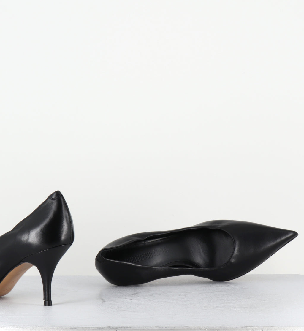 Escarpins en cuir noir pointus - ALESIA NAPPA BLACK