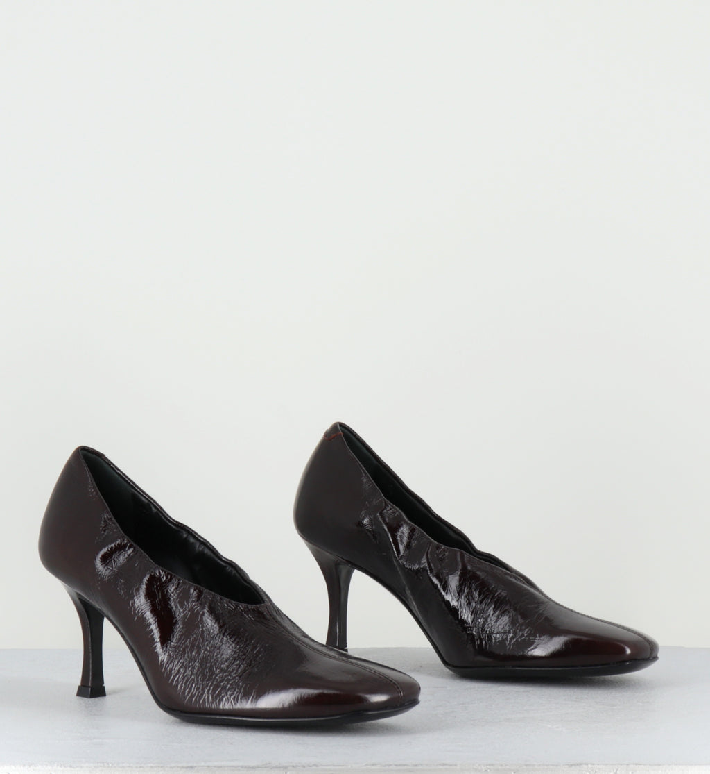 Escarpins à talon en cuir marron - MAE CANNES CHOCOLATE