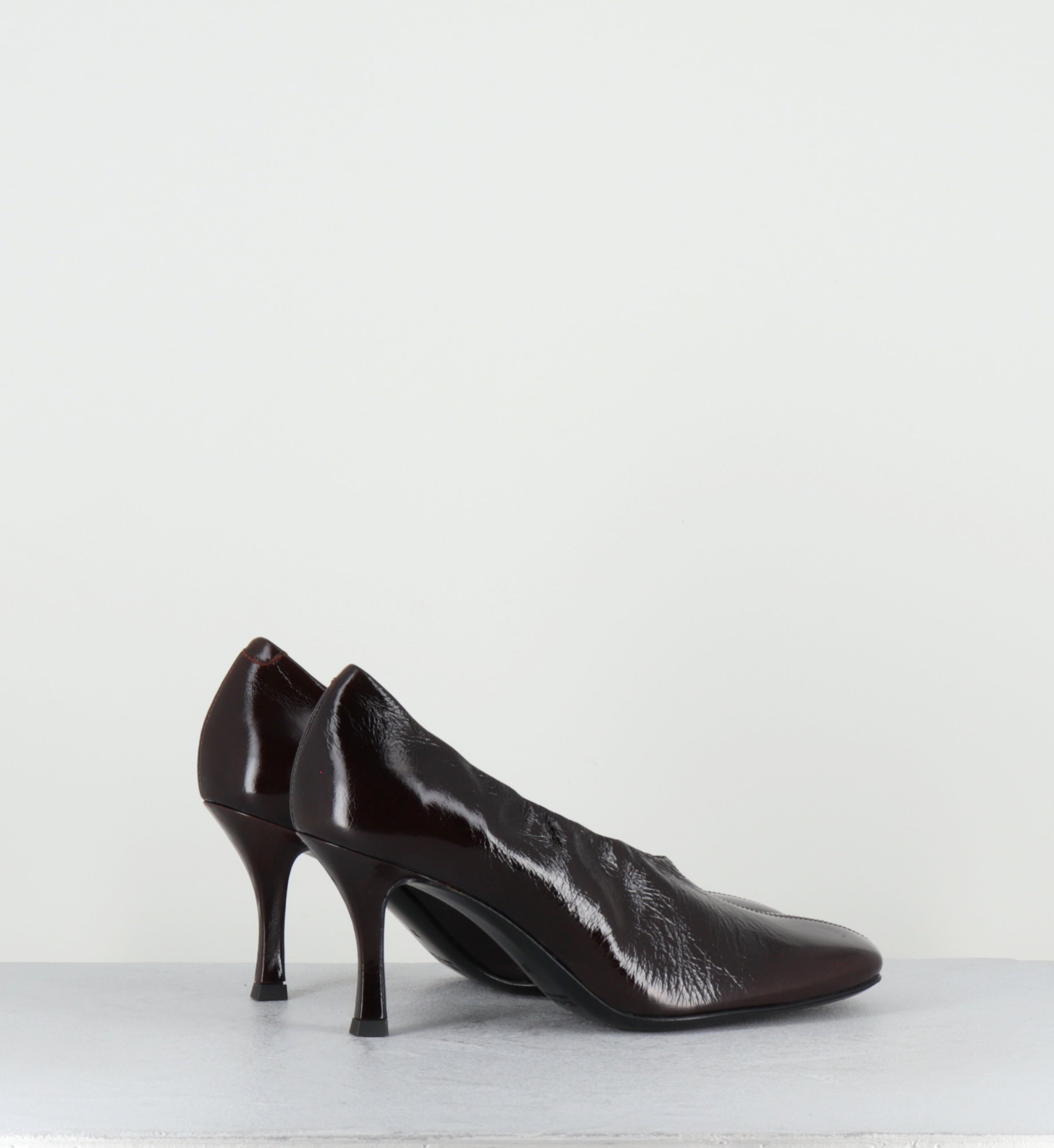 Escarpins à talon en cuir marron - MAE CANNES CHOCOLATE