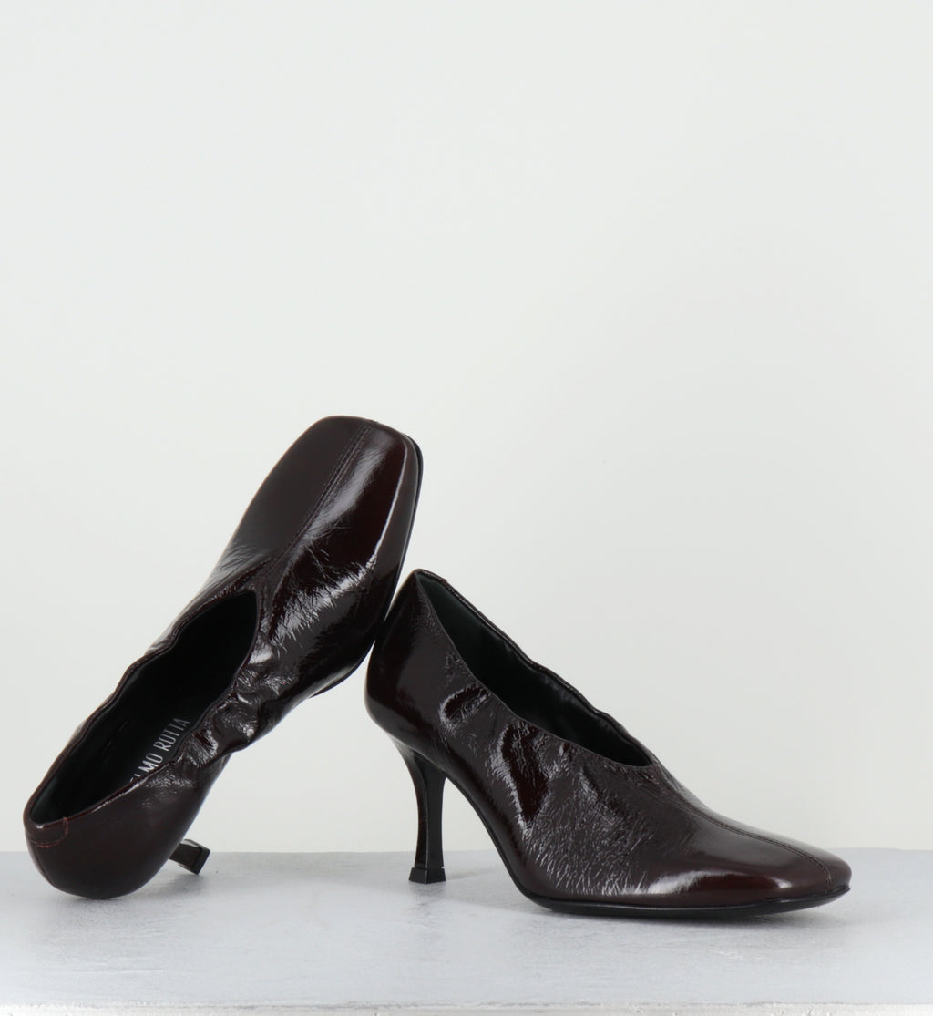 Escarpins à talon en cuir marron - MAE CANNES CHOCOLATE