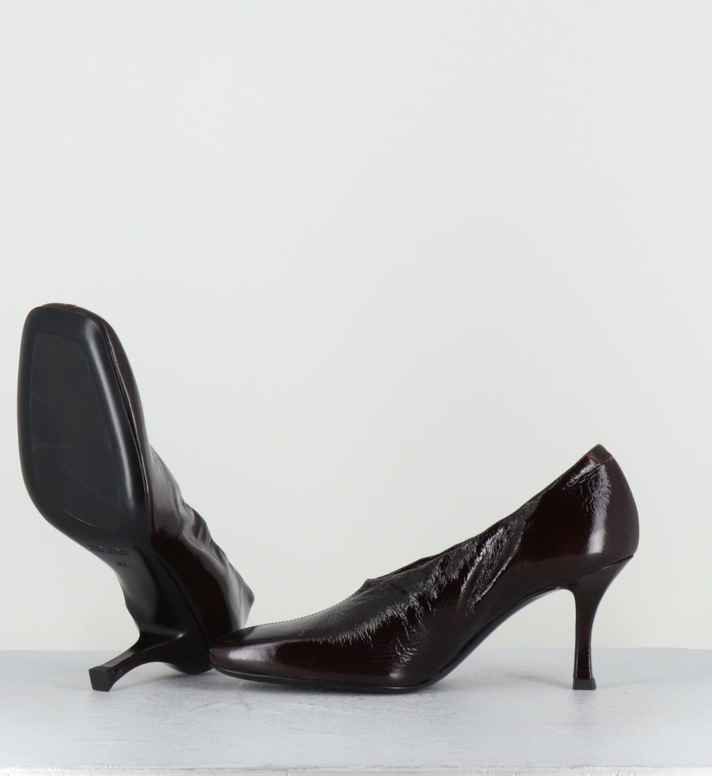 Escarpins à talon en cuir marron - MAE CANNES CHOCOLATE