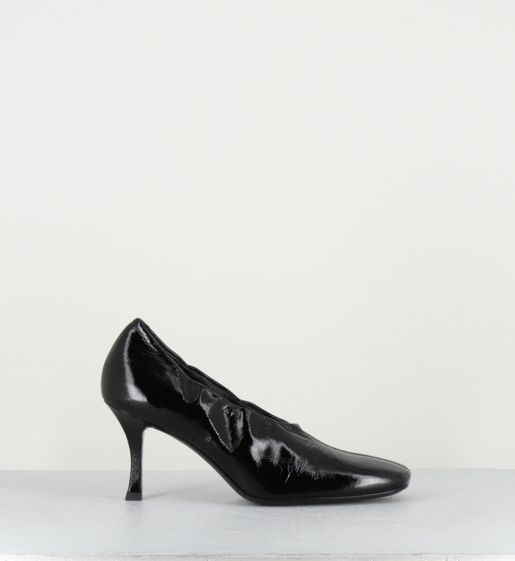 Escarpins à talon en cuir noir - MAE CANNES BLACK