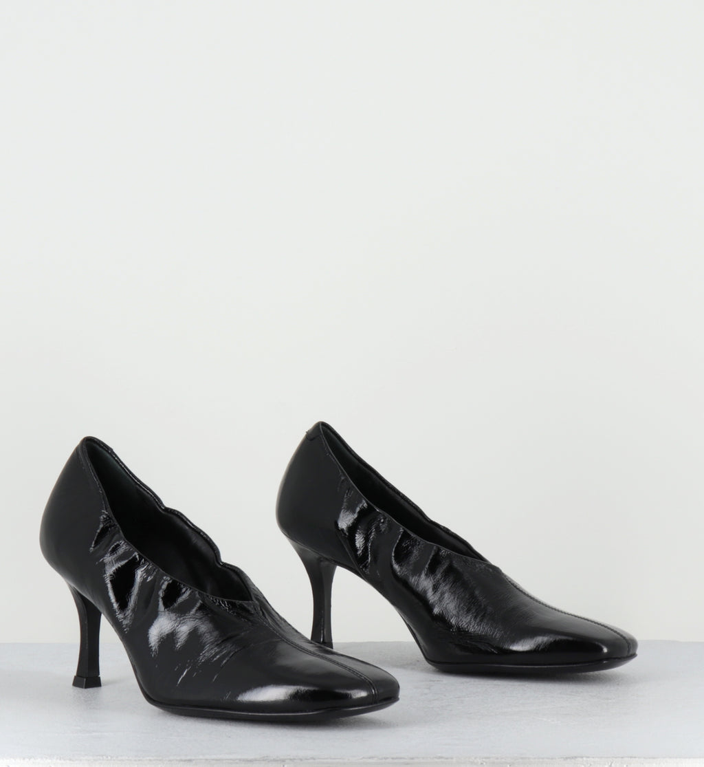 Escarpins à talon en cuir noir - MAE CANNES BLACK