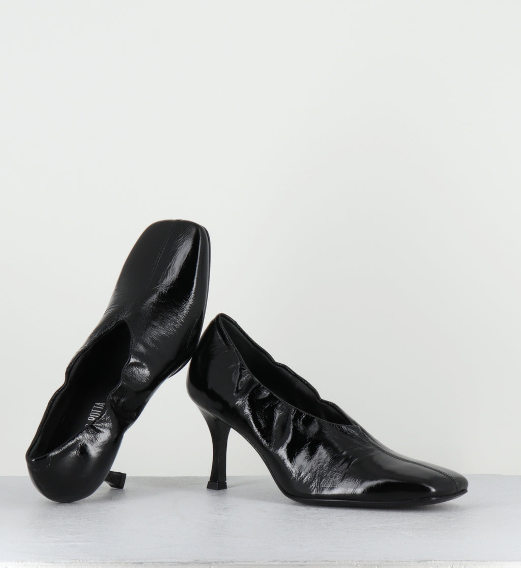 Escarpins à talon en cuir noir - MAE CANNES BLACK