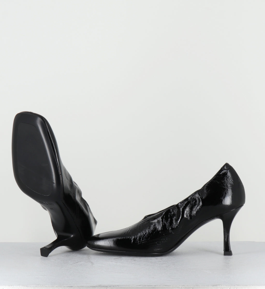 Escarpins à talon en cuir noir - MAE CANNES BLACK