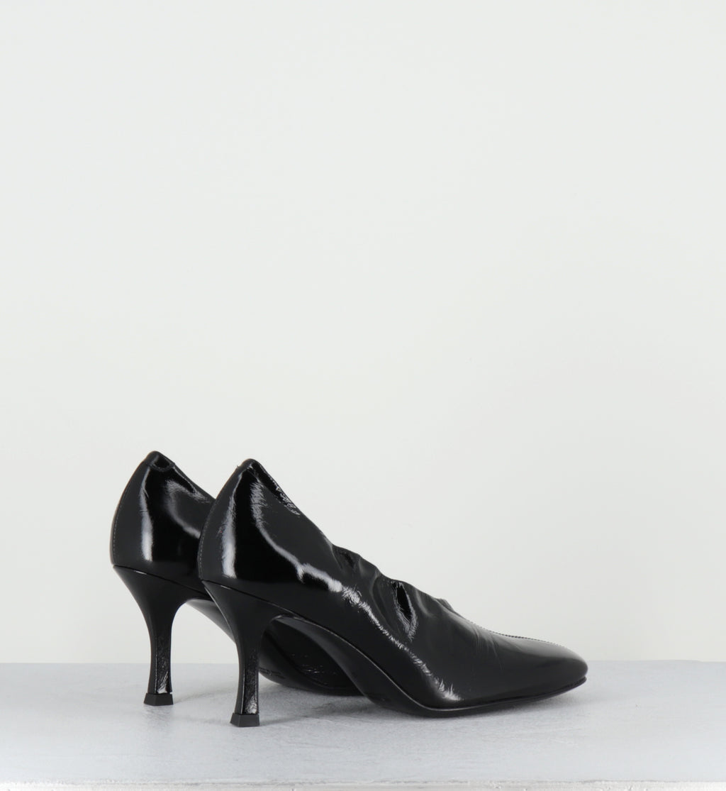 Escarpins à talon en cuir noir - MAE CANNES BLACK