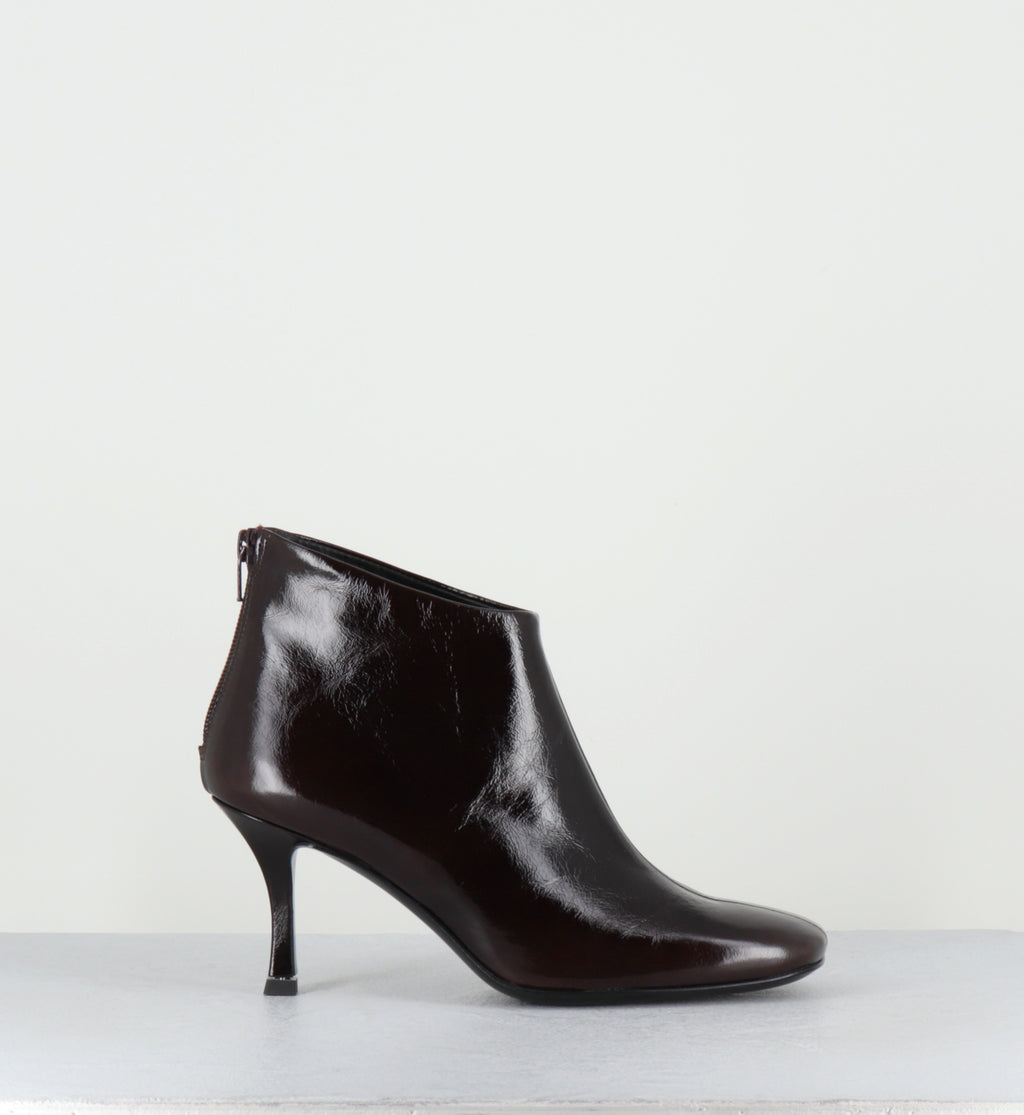 Boots coutes à talon en cuir marron - MARVIN CANNES CHOCOLATE