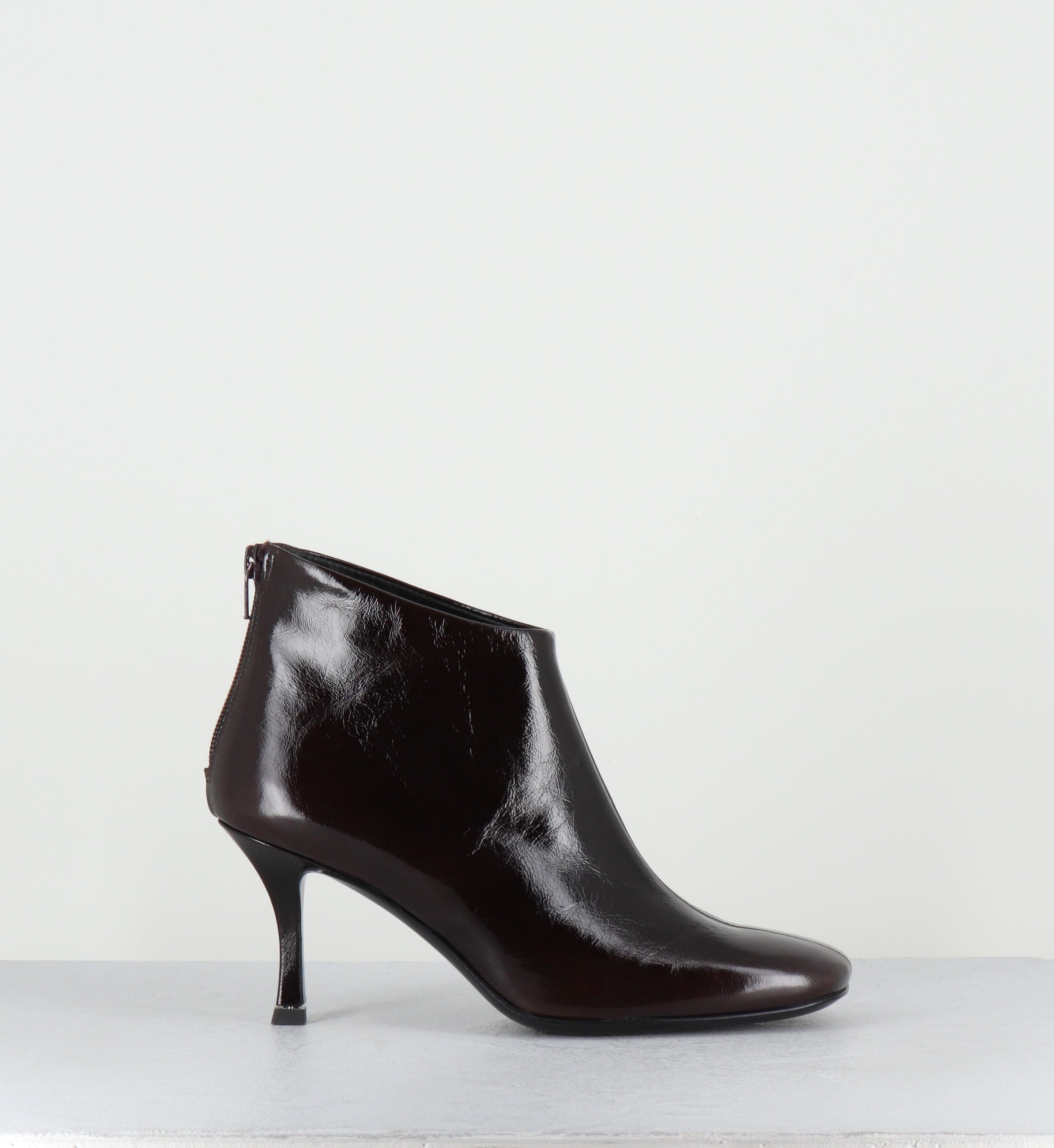 Boots coutes à talon en cuir marron - MARVIN CANNES CHOCOLATE