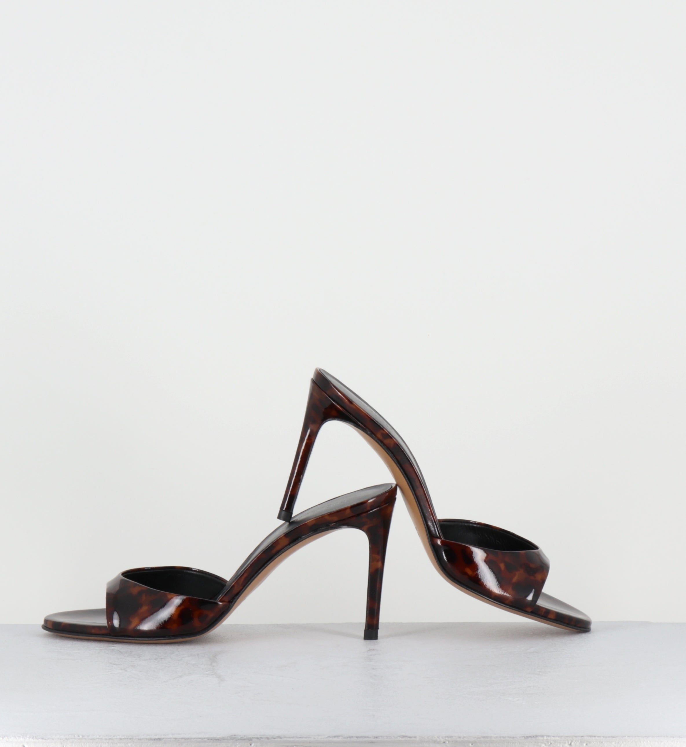 Mules à talon haut en cuir vernis - MAYLIS VERNICE LEO