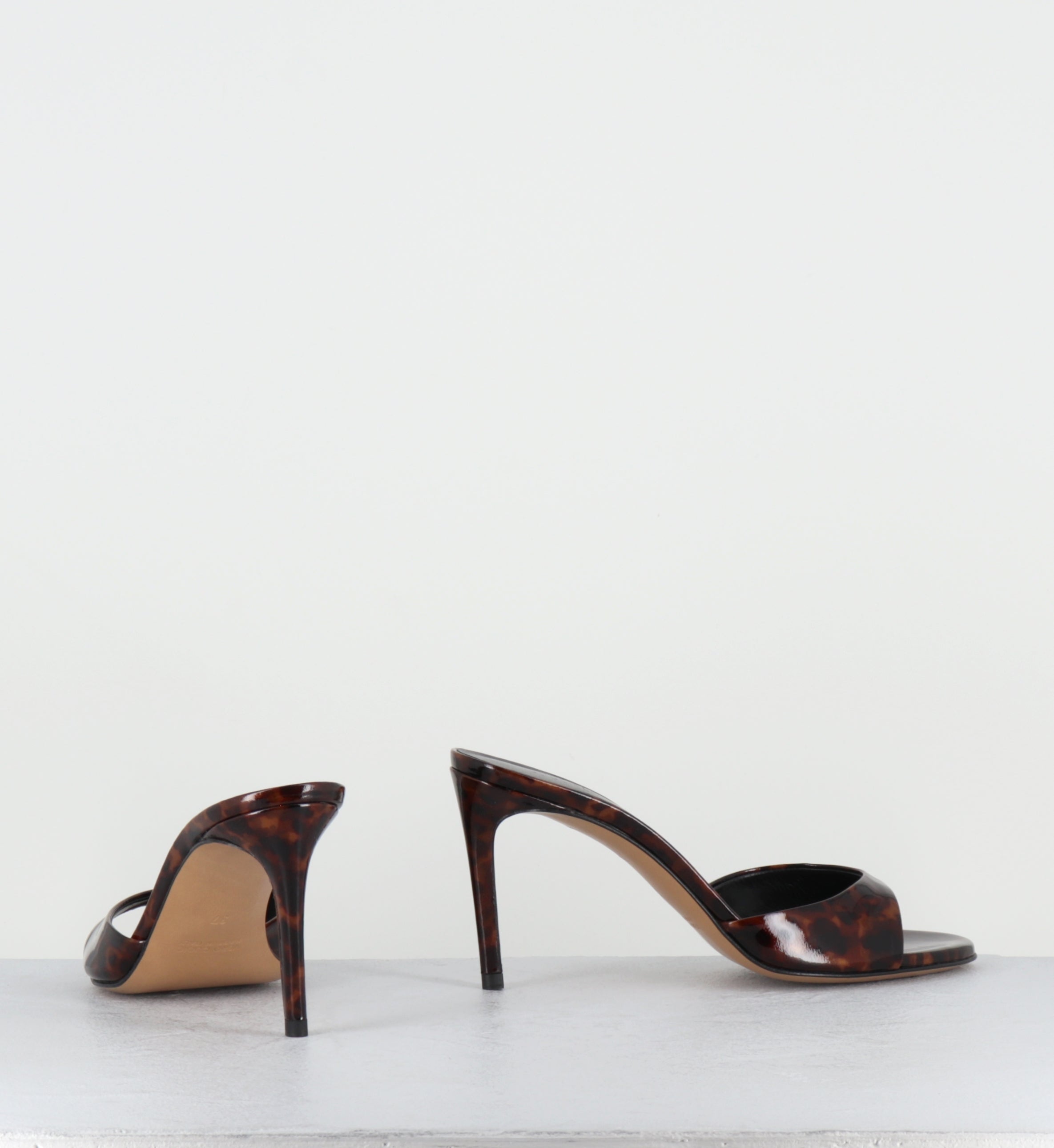 Mules à talon haut en cuir vernis - MAYLIS VERNICE LEO