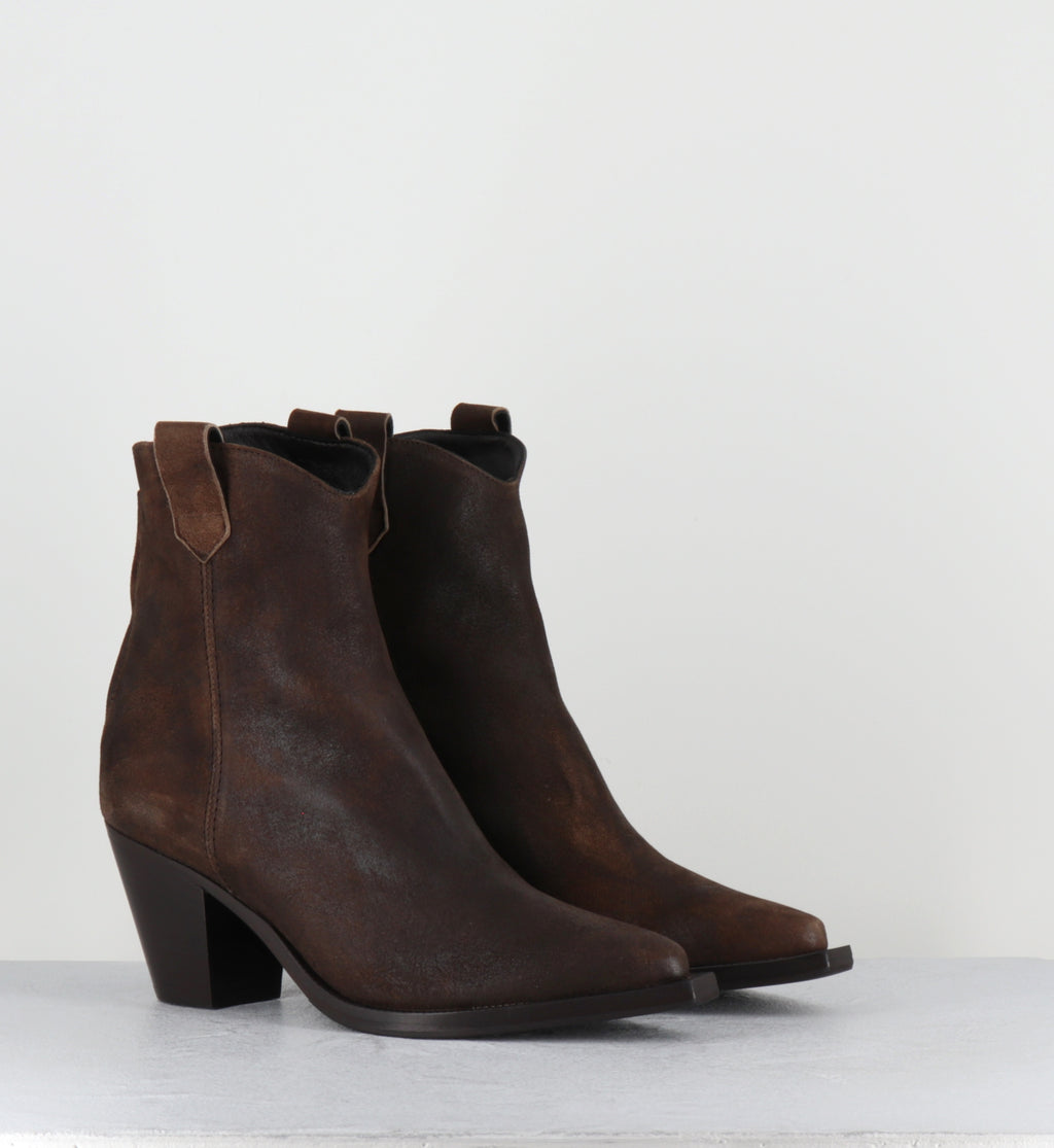 Boots santiag en daim camel - PULSE VINTAGE BROWN