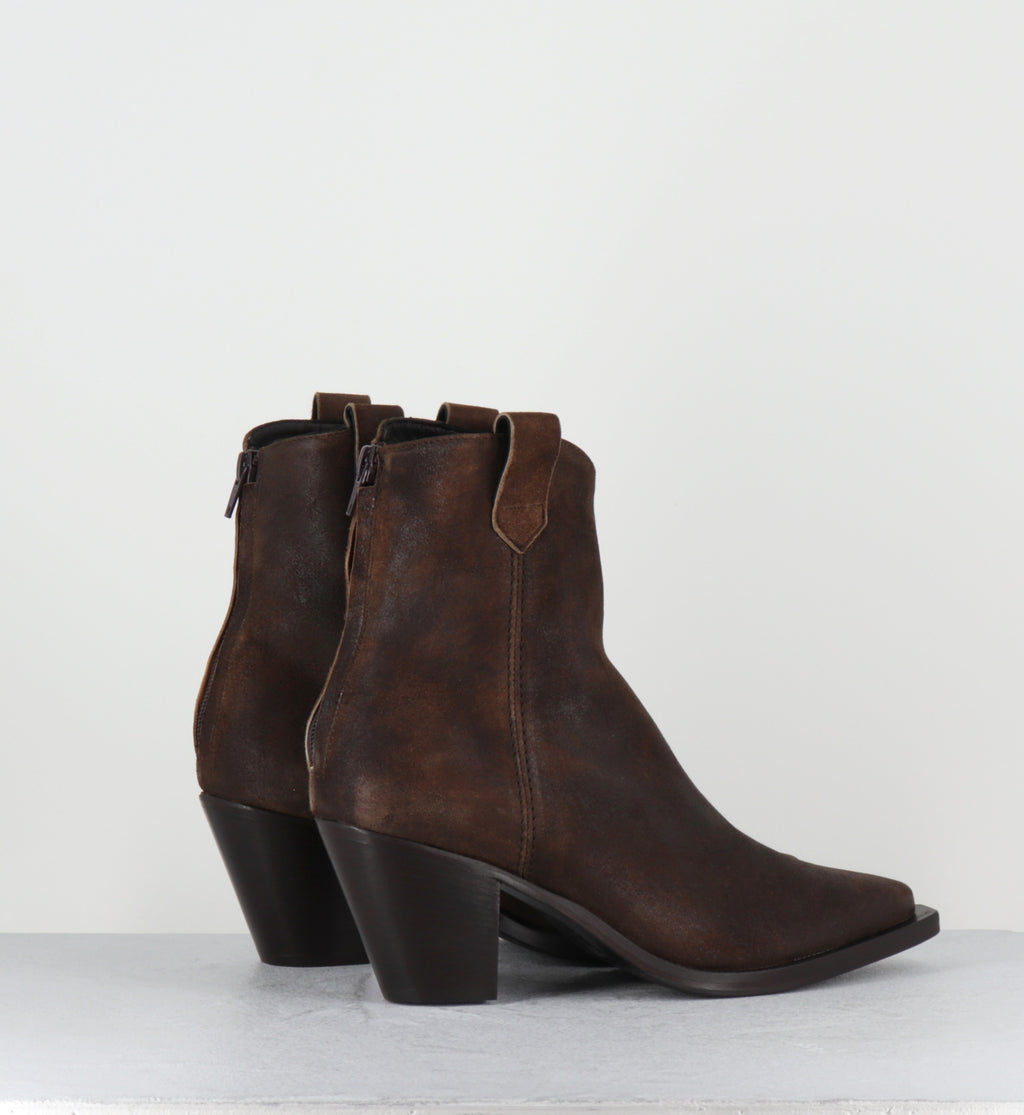 Boots santiag en daim camel - PULSE VINTAGE BROWN