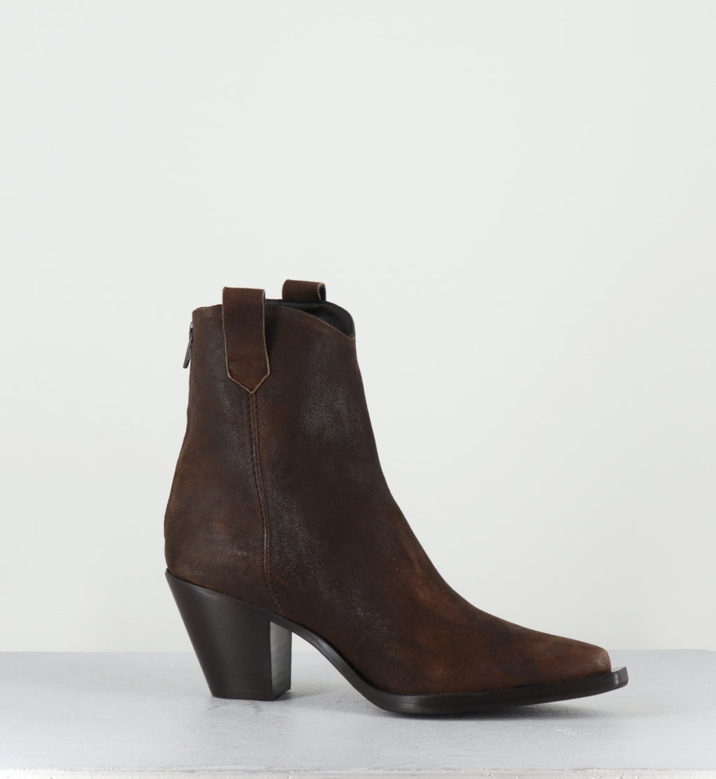 Boots santiag en daim camel - PULSE VINTAGE BROWN