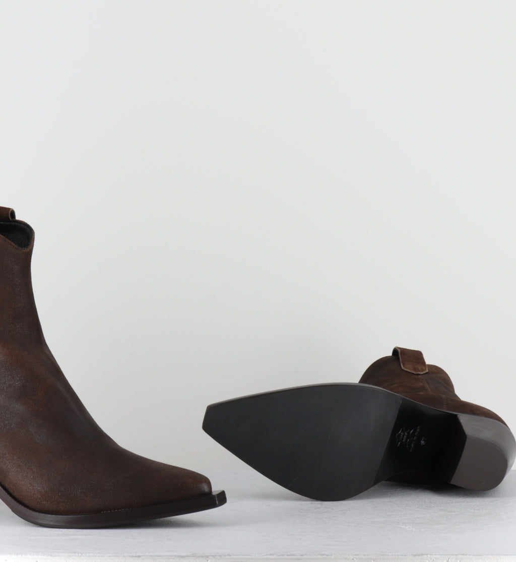 Boots santiag en daim camel - PULSE VINTAGE BROWN