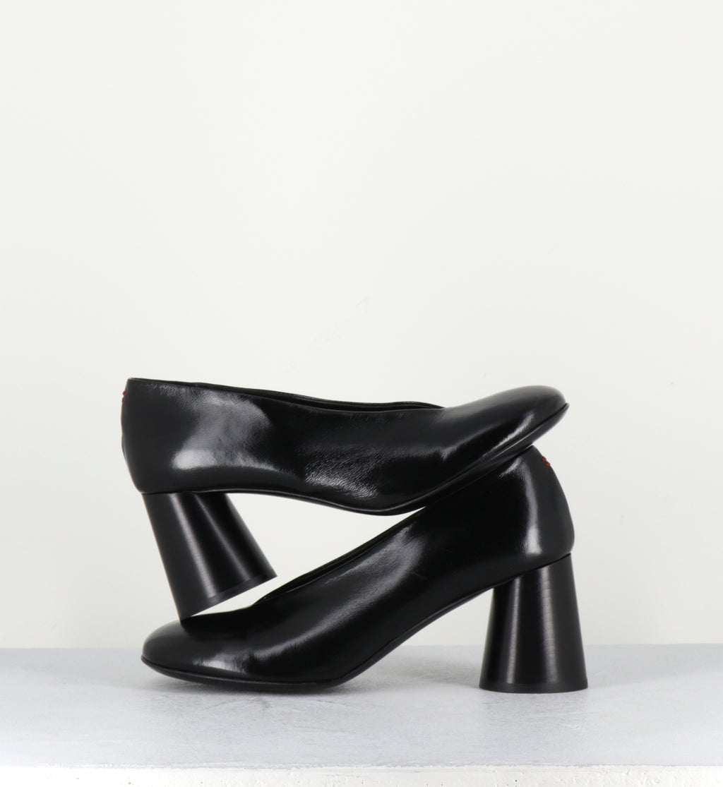 Escarpins en cuir noir à talon haut - ACE01 GLAZE NERO