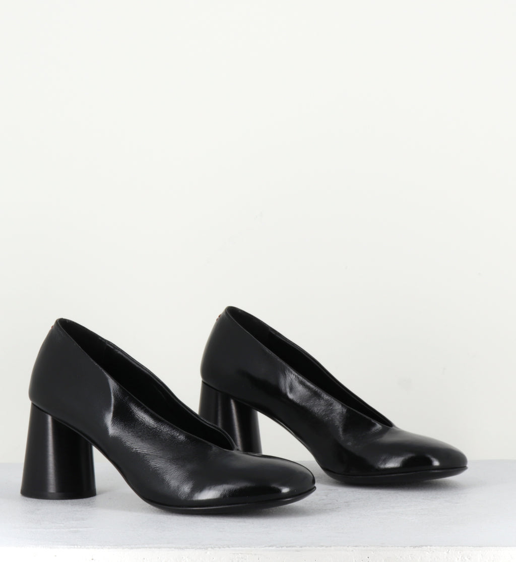 Escarpins en cuir noir à talon haut - ACE01 GLAZE NERO