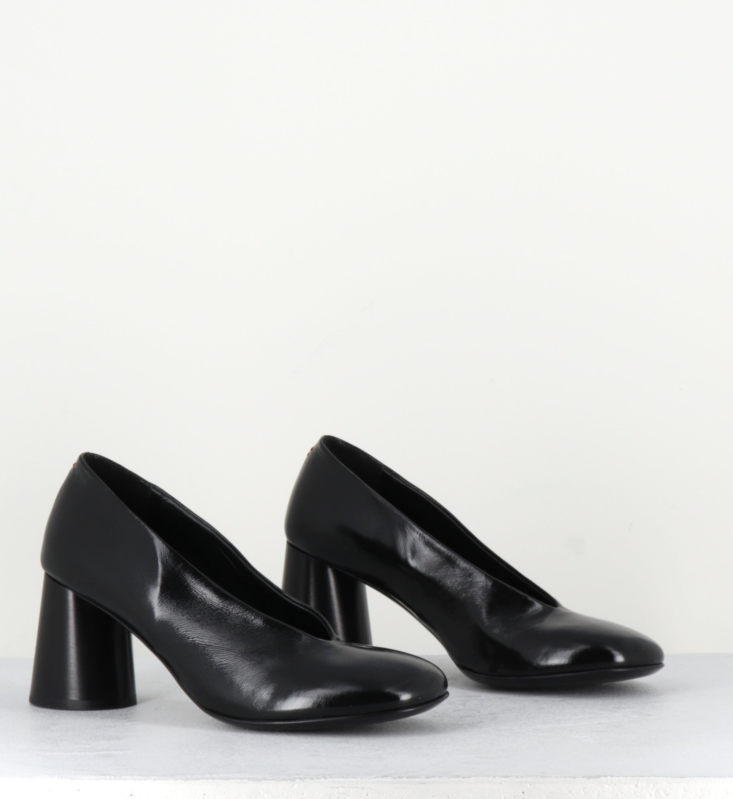 Escarpins en cuir noir à talon haut - ACE01 GLAZE NERO