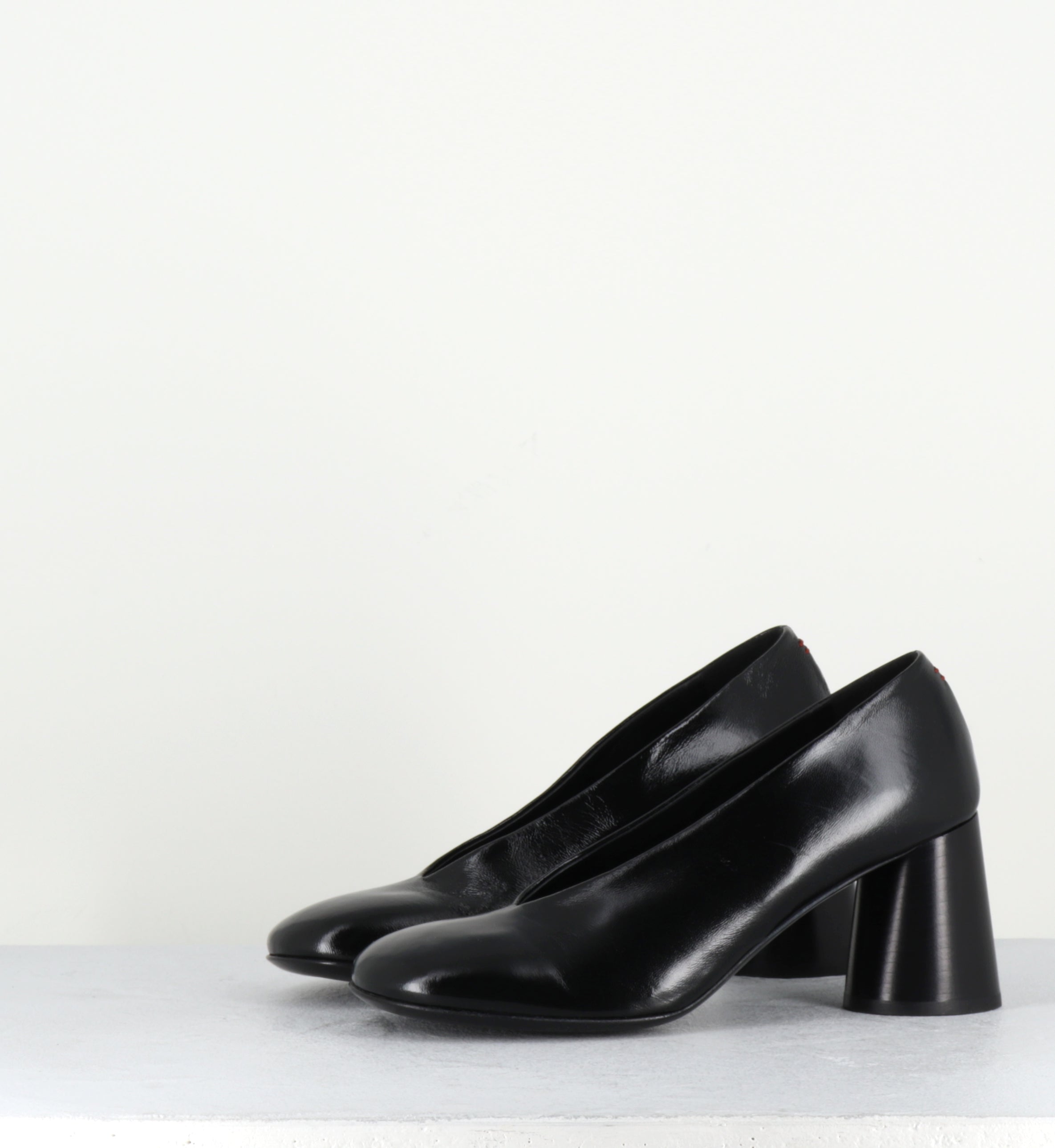 Escarpins en cuir noir à talon haut - ACE01 GLAZE NERO