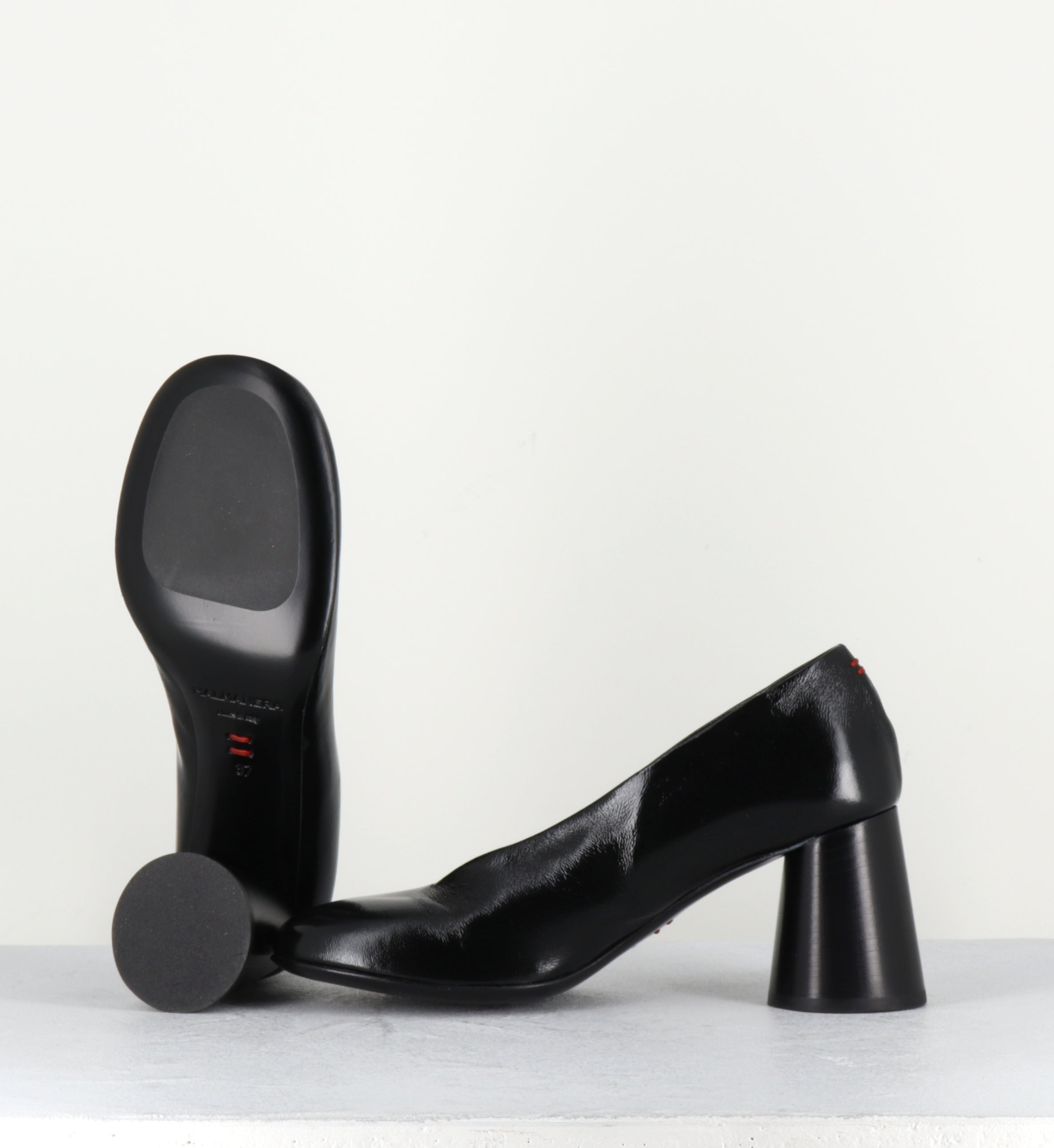 Escarpins en cuir noir à talon haut - ACE01 GLAZE NERO