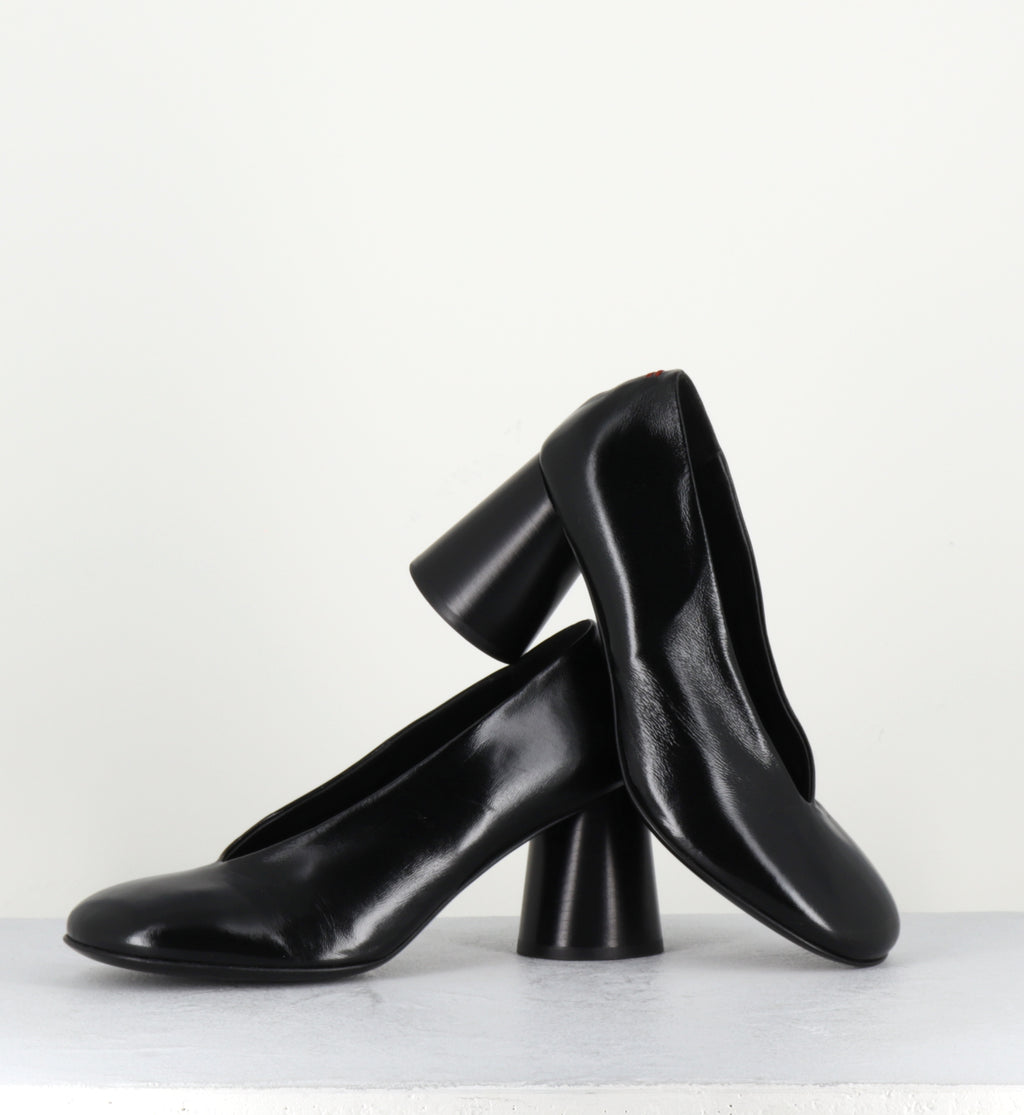 Escarpins en cuir noir à talon haut - ACE01 GLAZE NERO