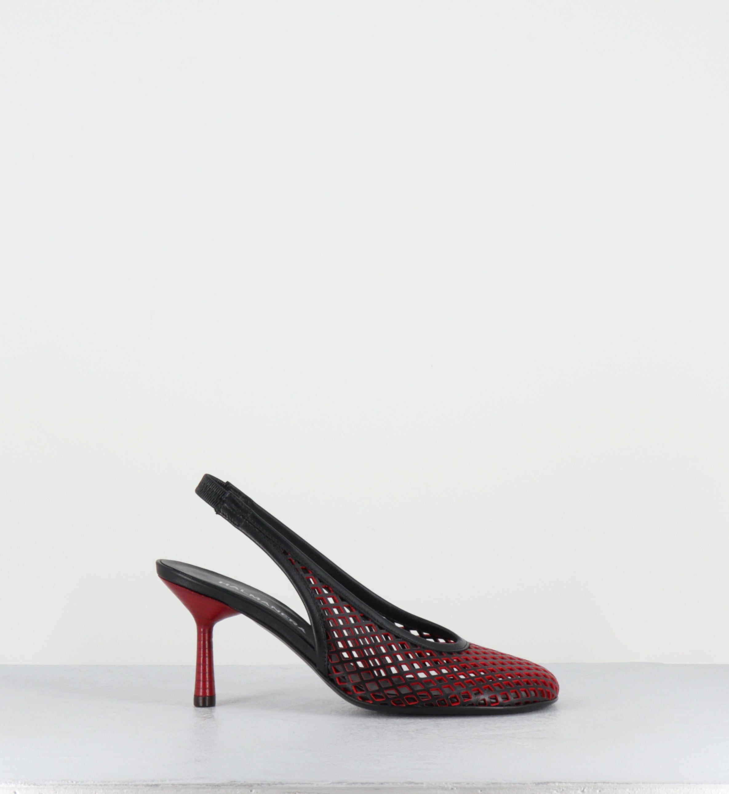 Escarpins en cuir noir et rouge - ADEL03 LASERUT NERO