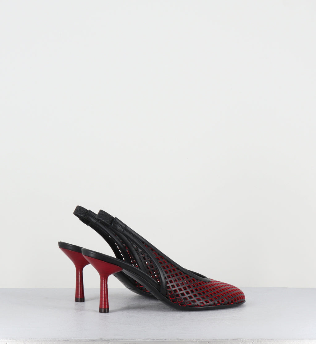 Escarpins en cuir noir et rouge - ADEL03 LASERUT NERO