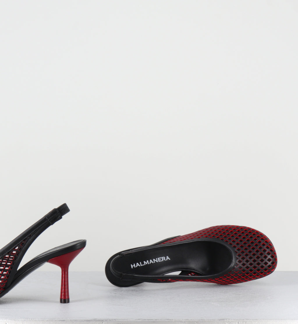 Escarpins en cuir noir et rouge - ADEL03 LASERUT NERO