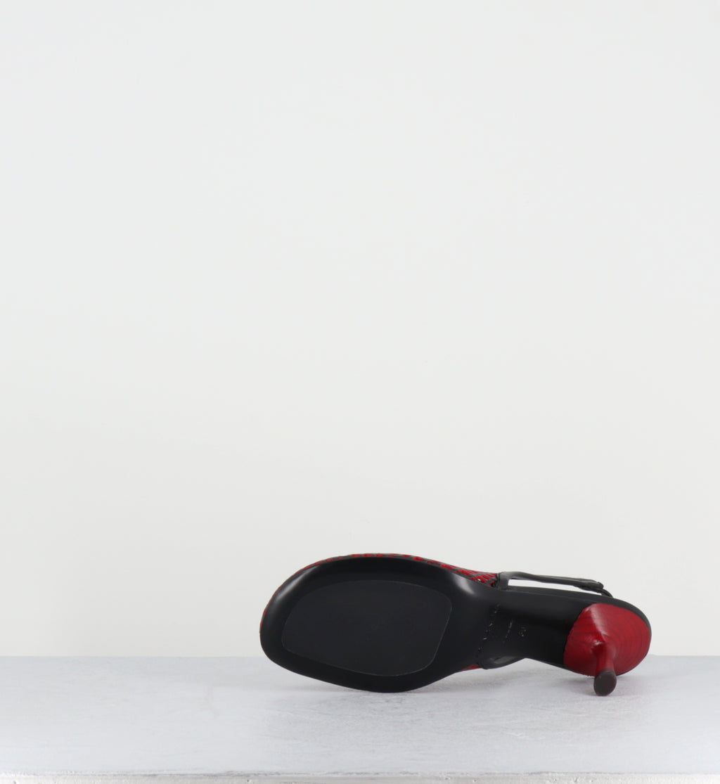 Escarpins en cuir noir et rouge - ADEL03 LASERUT NERO