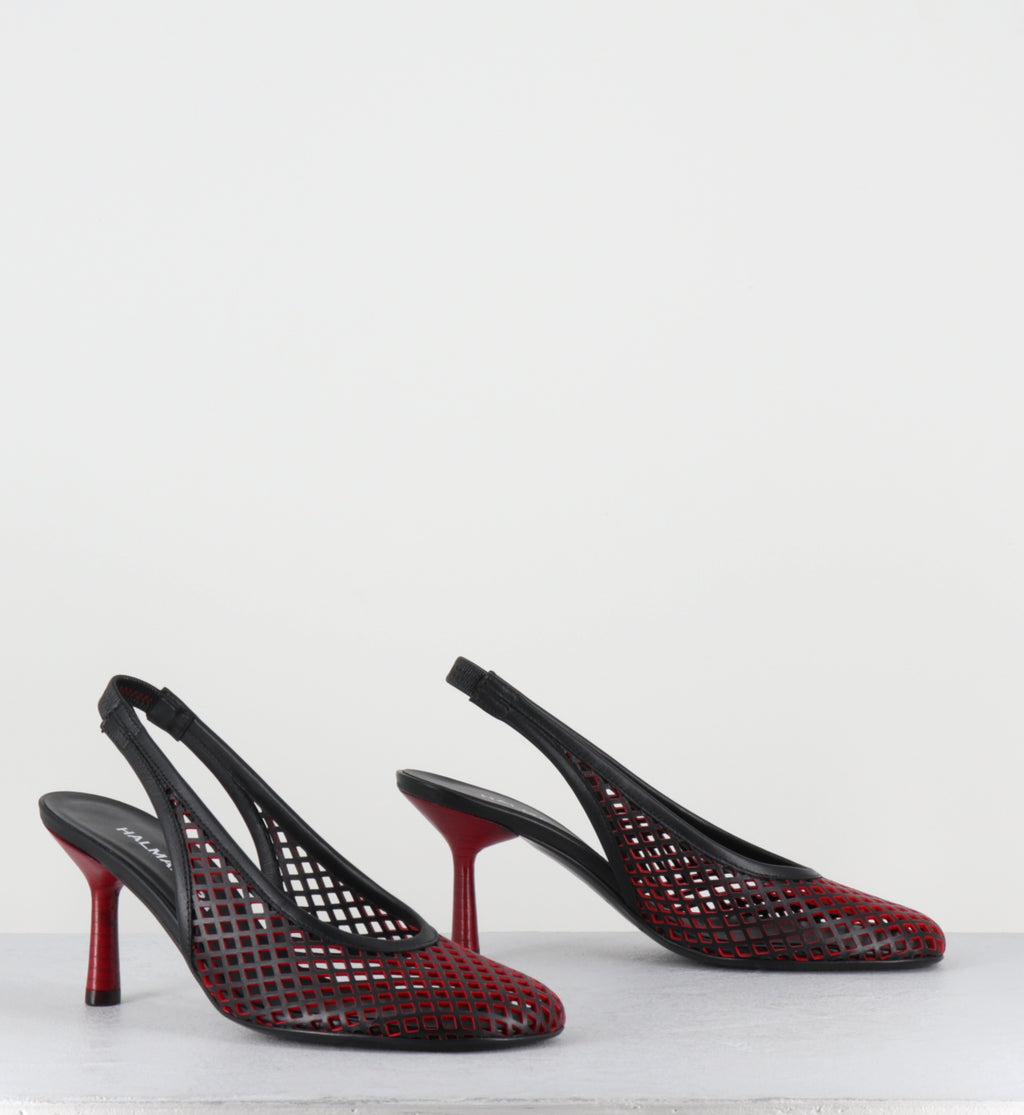 Escarpins en cuir noir et rouge - ADEL03 LASERUT NERO