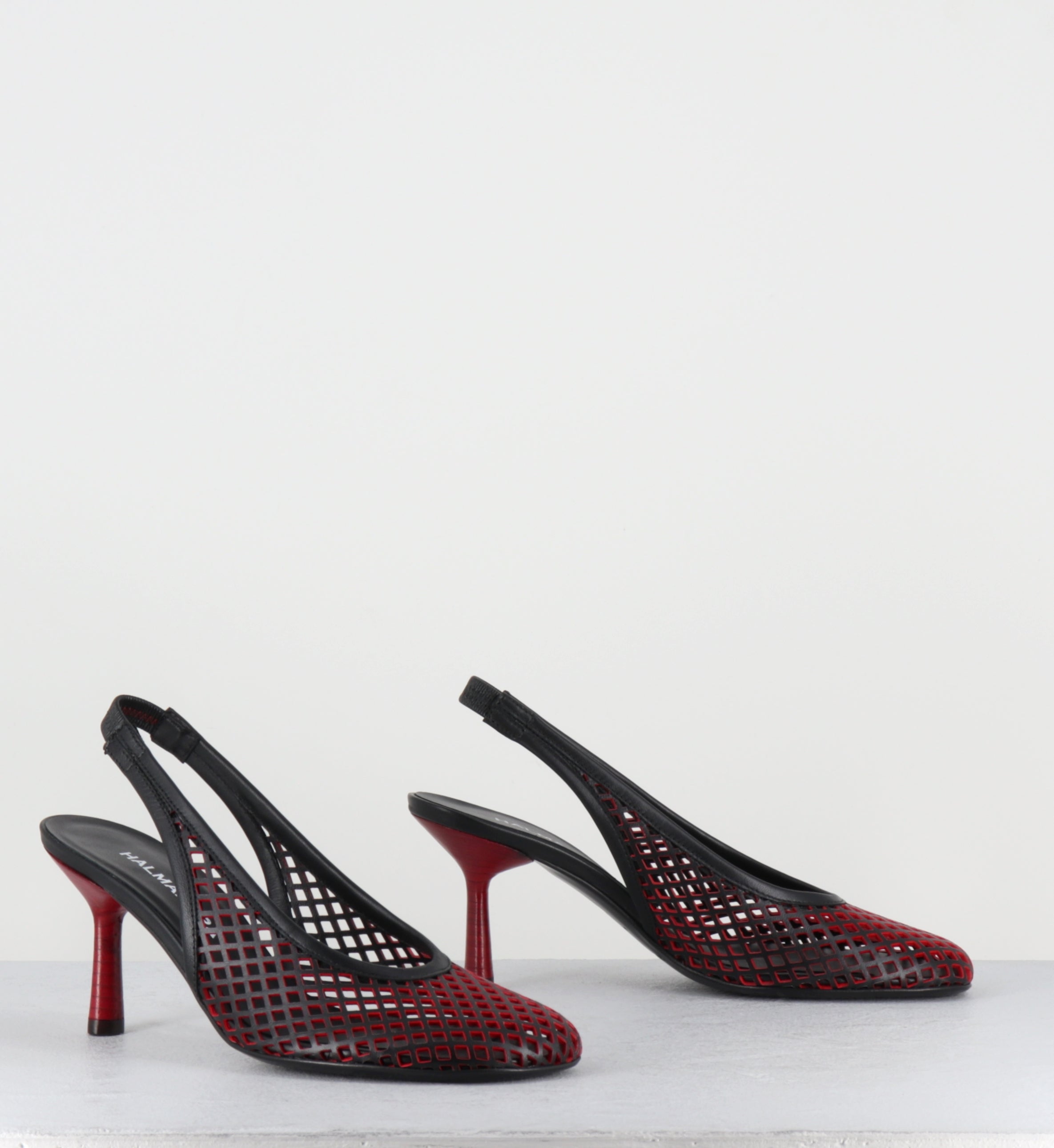 Escarpins en cuir noir et rouge - ADEL03 LASERUT NERO