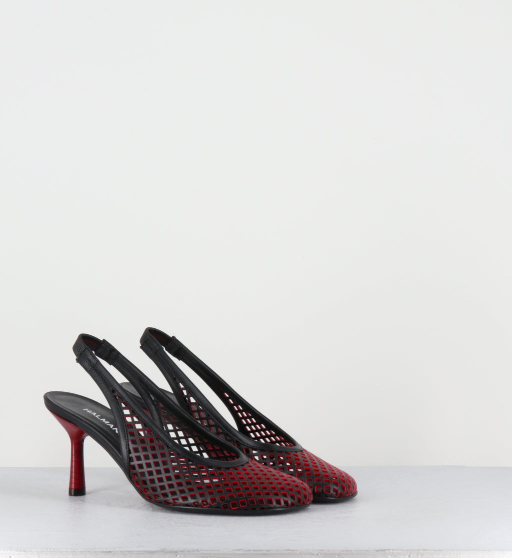 Escarpins en cuir noir et rouge - ADEL03 LASERUT NERO