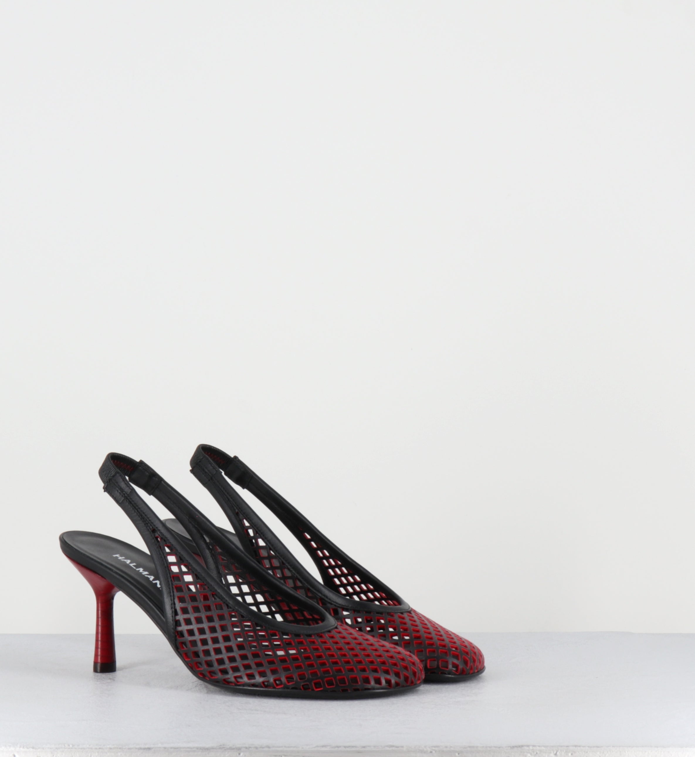 Escarpins en cuir noir et rouge - ADEL03 LASERUT NERO