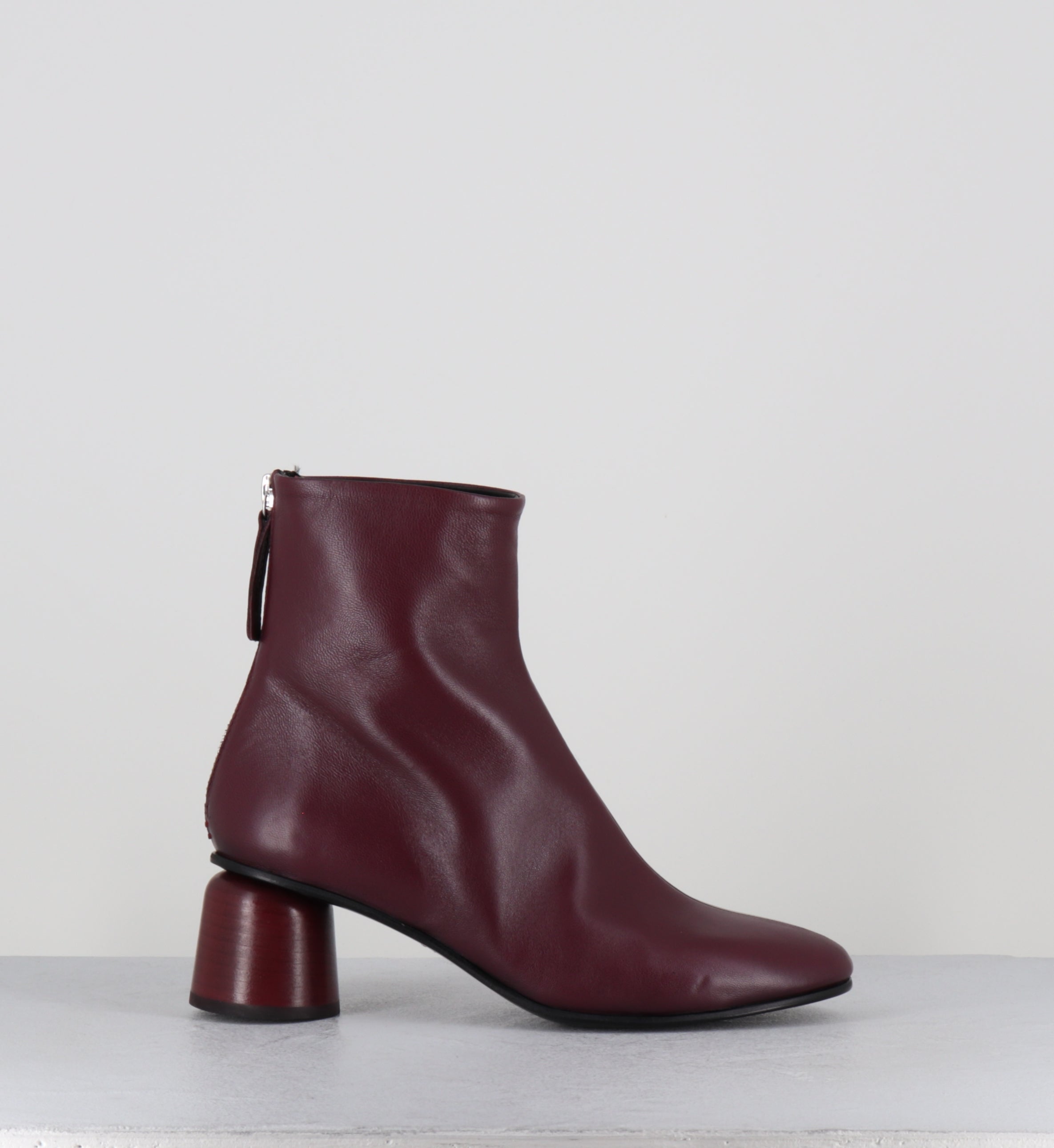 Bottines en cuir prune 60s - ANYA13 BARON BORGOGNA