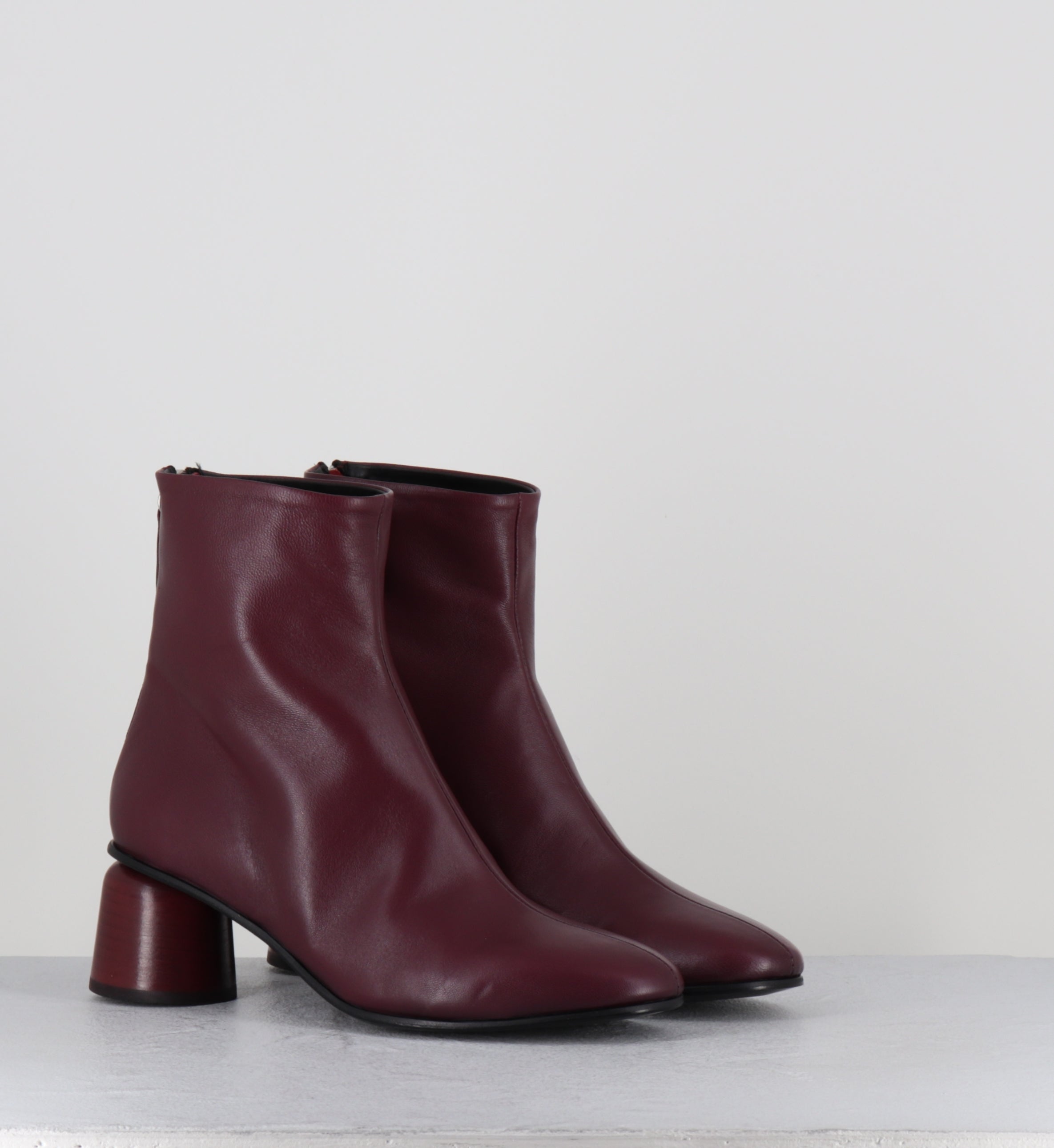 Bottines en cuir prune 60s - ANYA13 BARON BORGOGNA
