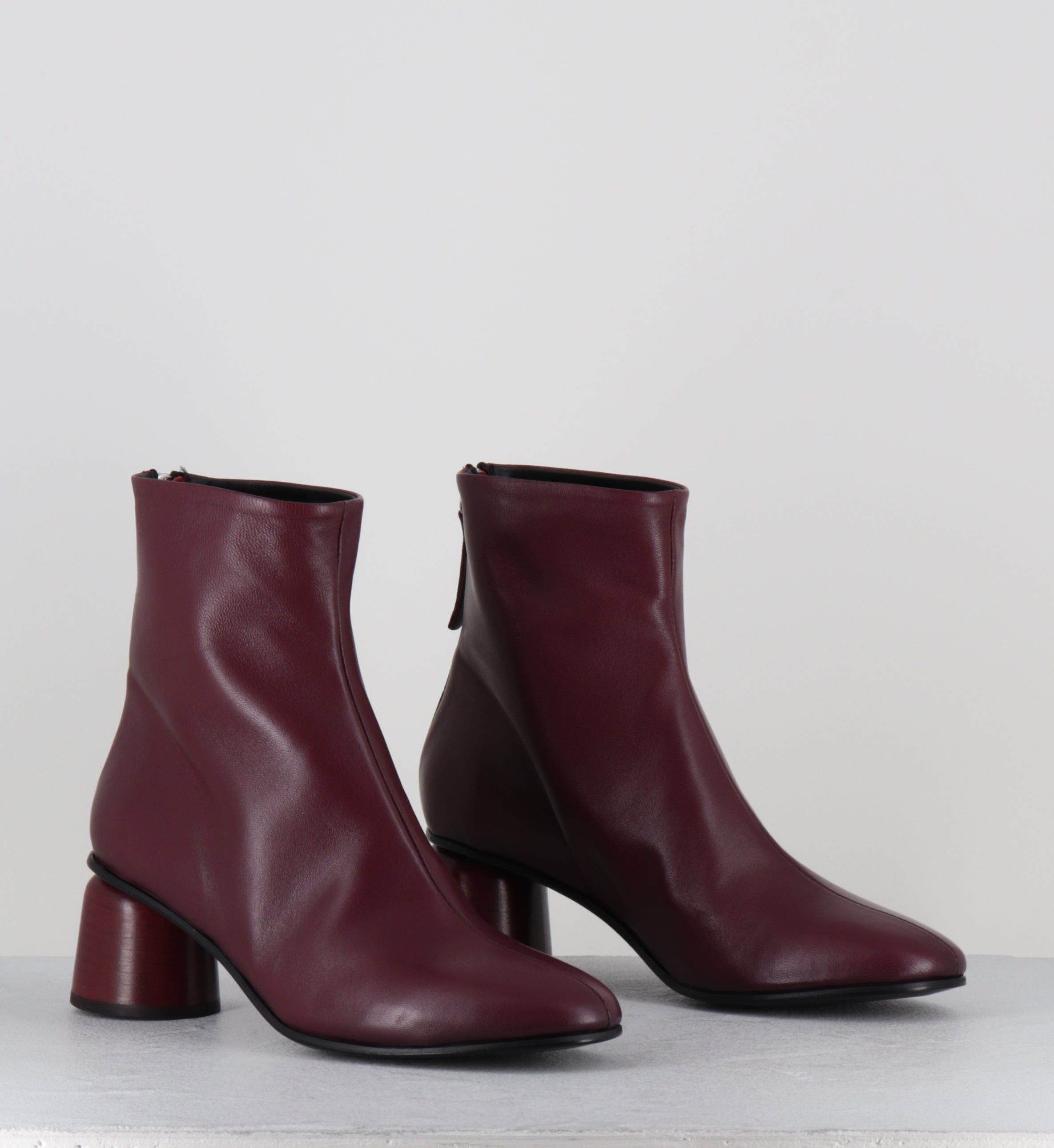 Bottines en cuir prune 60s - ANYA13 BARON BORGOGNA