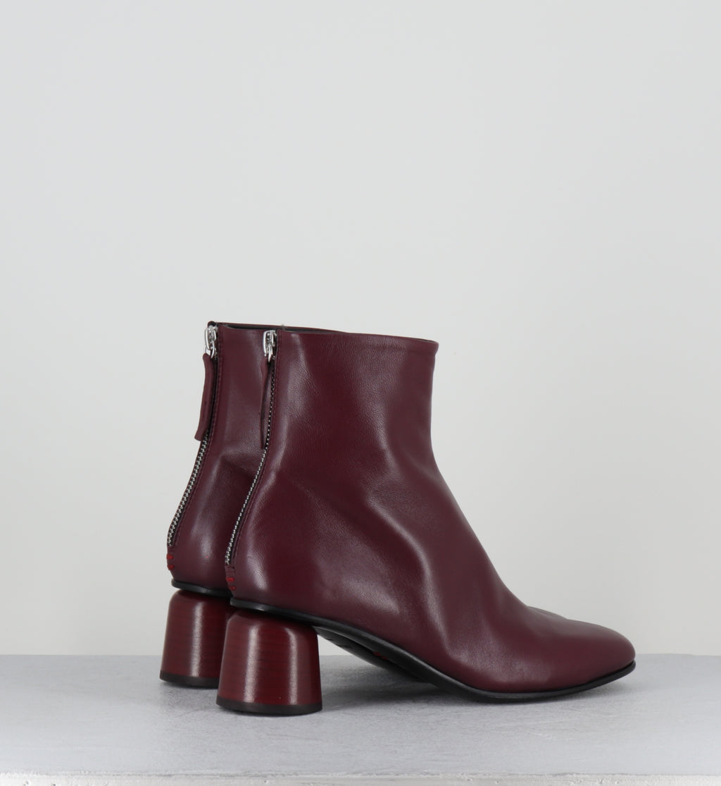 Bottines en cuir prune 60s - ANYA13 BARON BORGOGNA