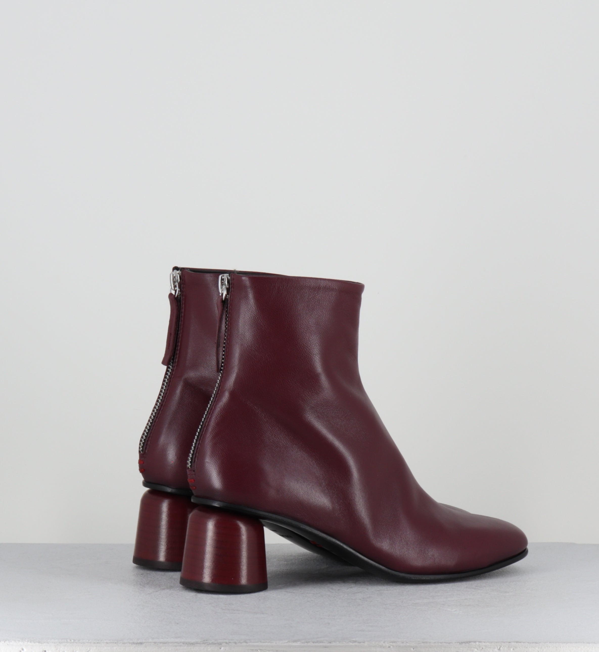 Bottines en cuir prune 60s - ANYA13 BARON BORGOGNA