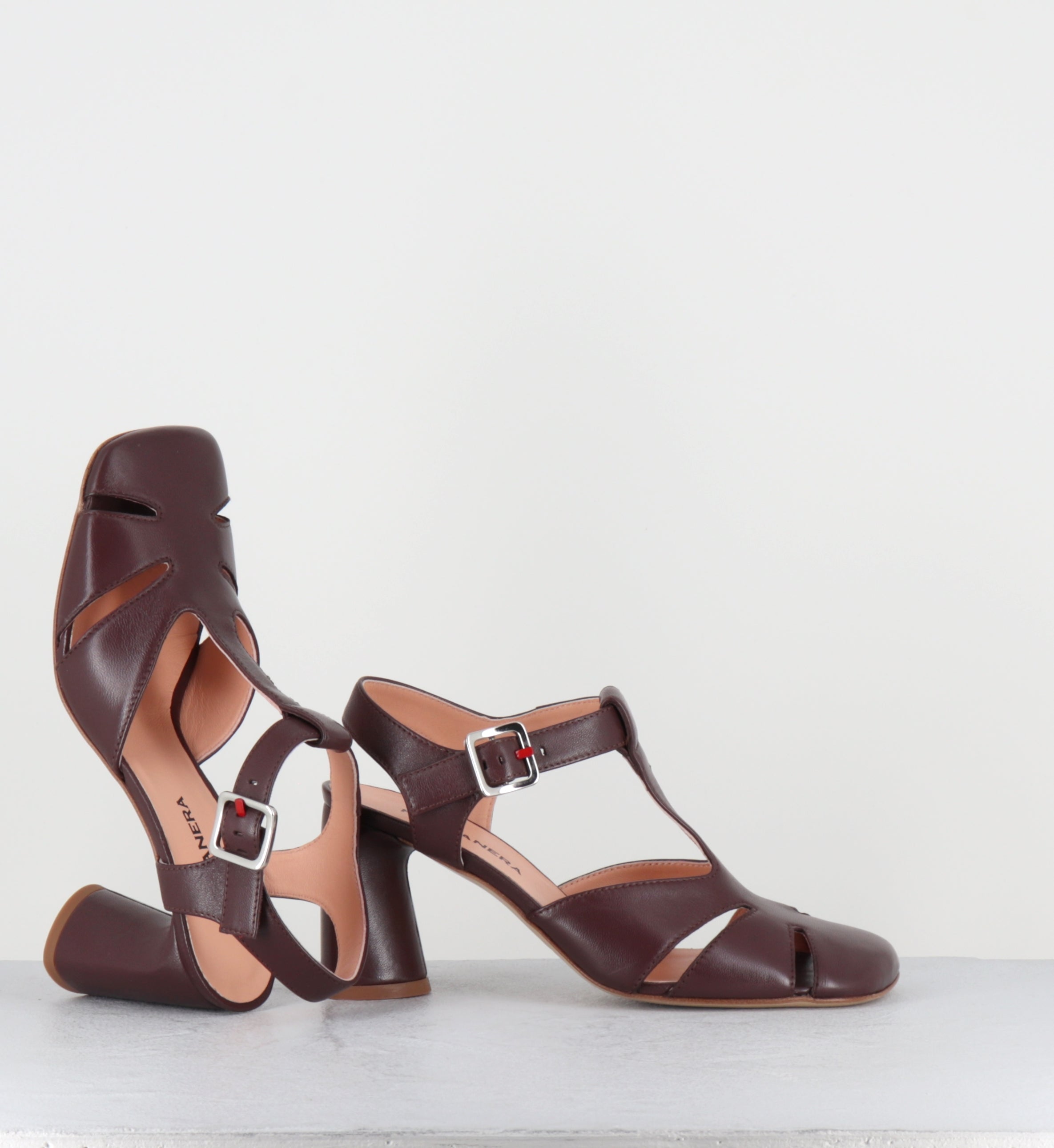 Chaussures en cuir marron à talon - DOTTY04 BARON CHIODINO