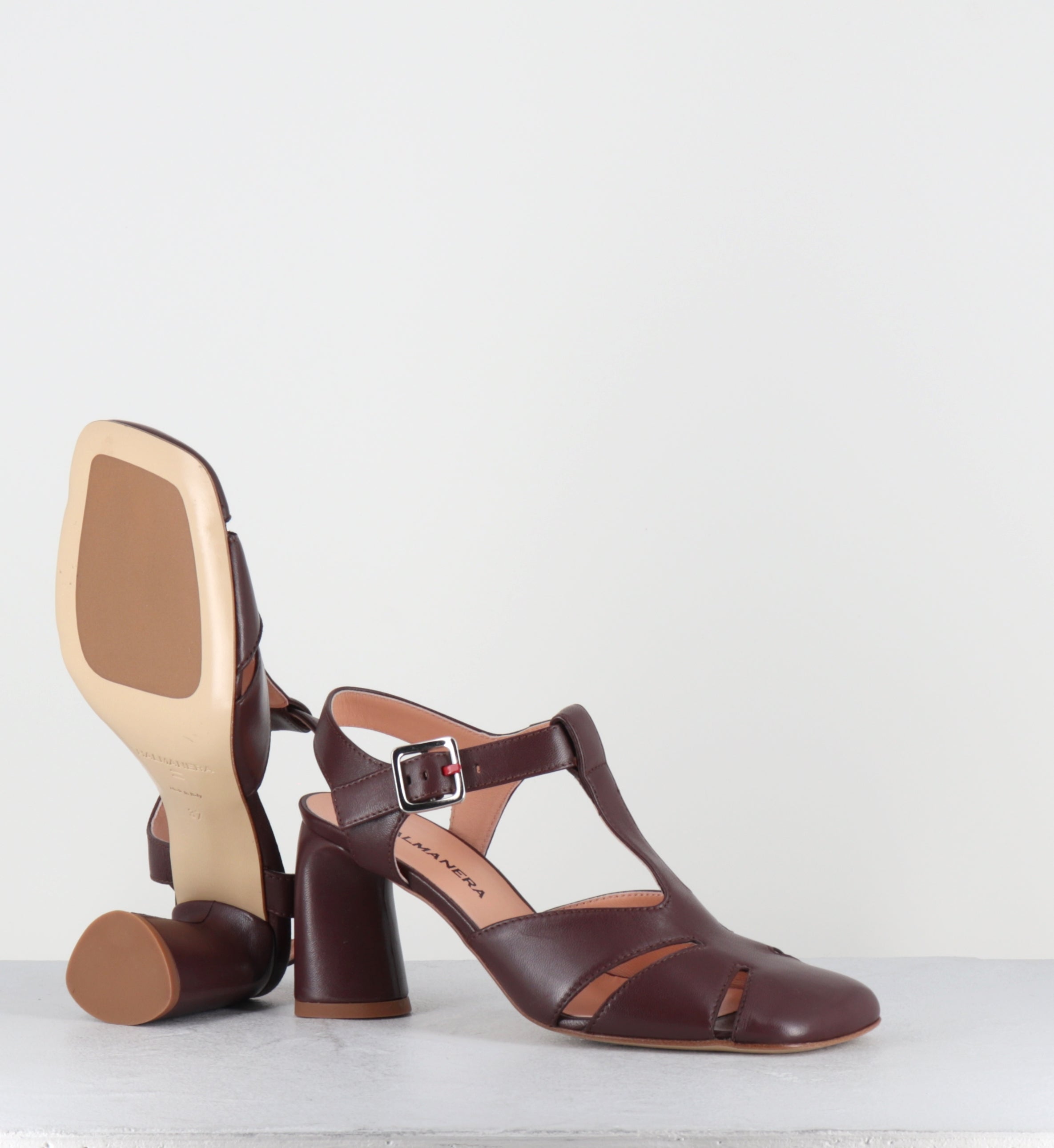 Chaussures en cuir marron à talon - DOTTY04 BARON CHIODINO