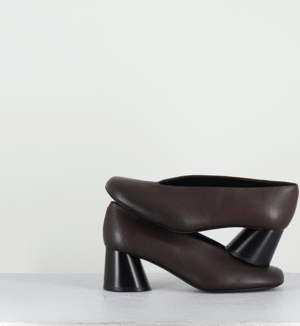 Escarpins en cuir marron - ODILE01 WASH MOKA
