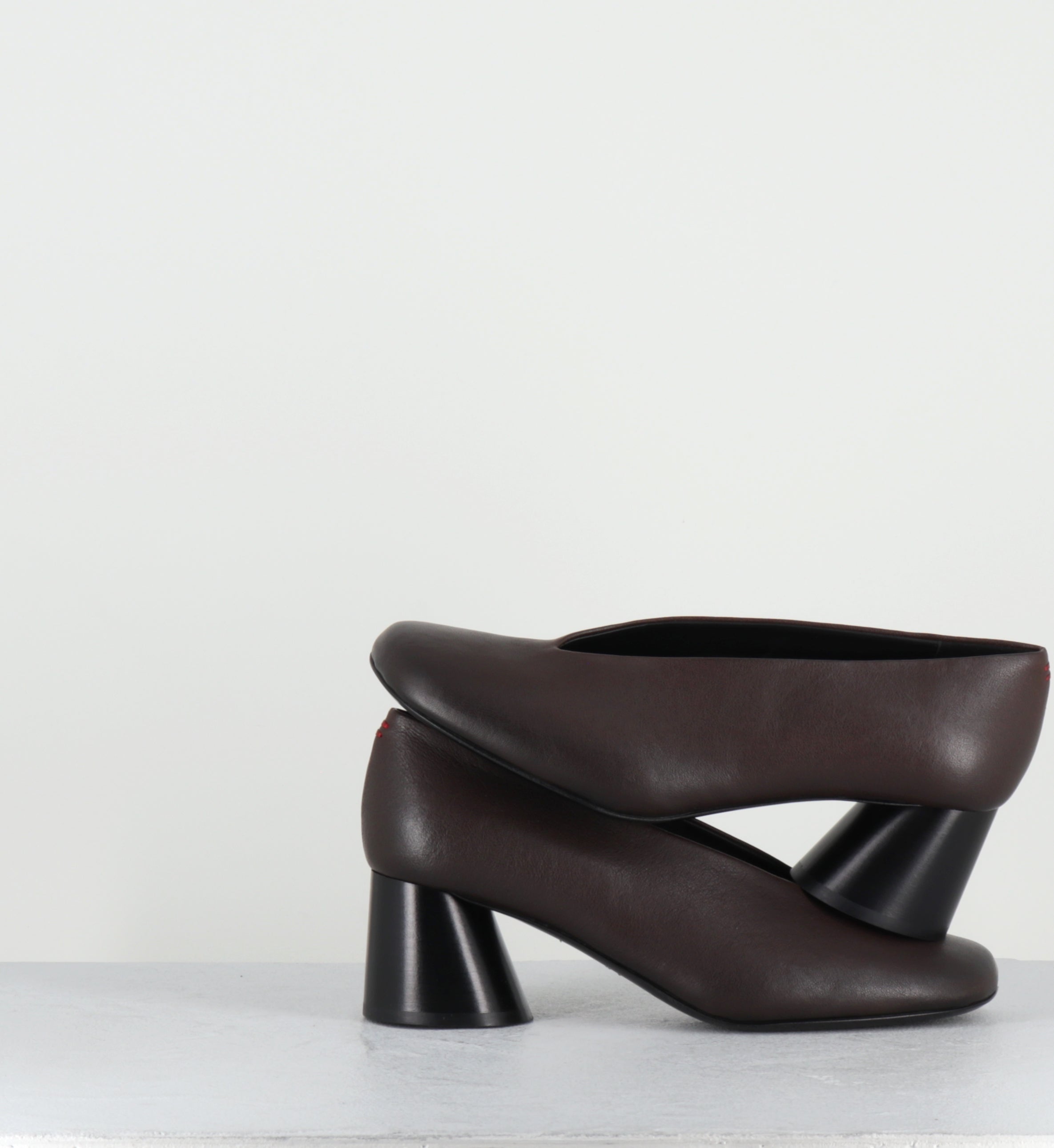 Escarpins en cuir marron - ODILE01 WASH MOKA