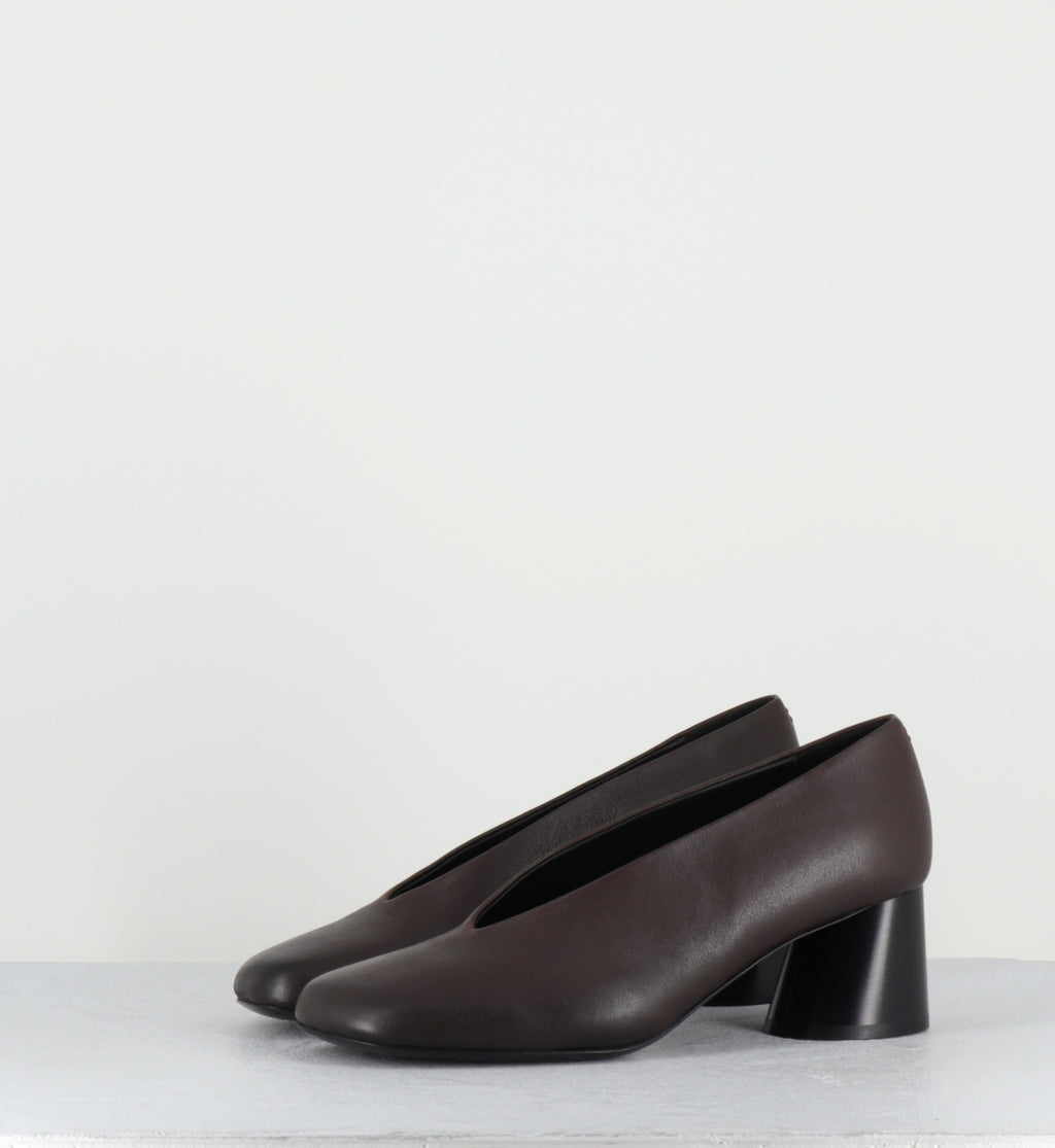Escarpins en cuir marron - ODILE01 WASH MOKA