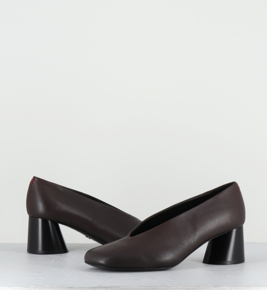 Escarpins en cuir marron - ODILE01 WASH MOKA