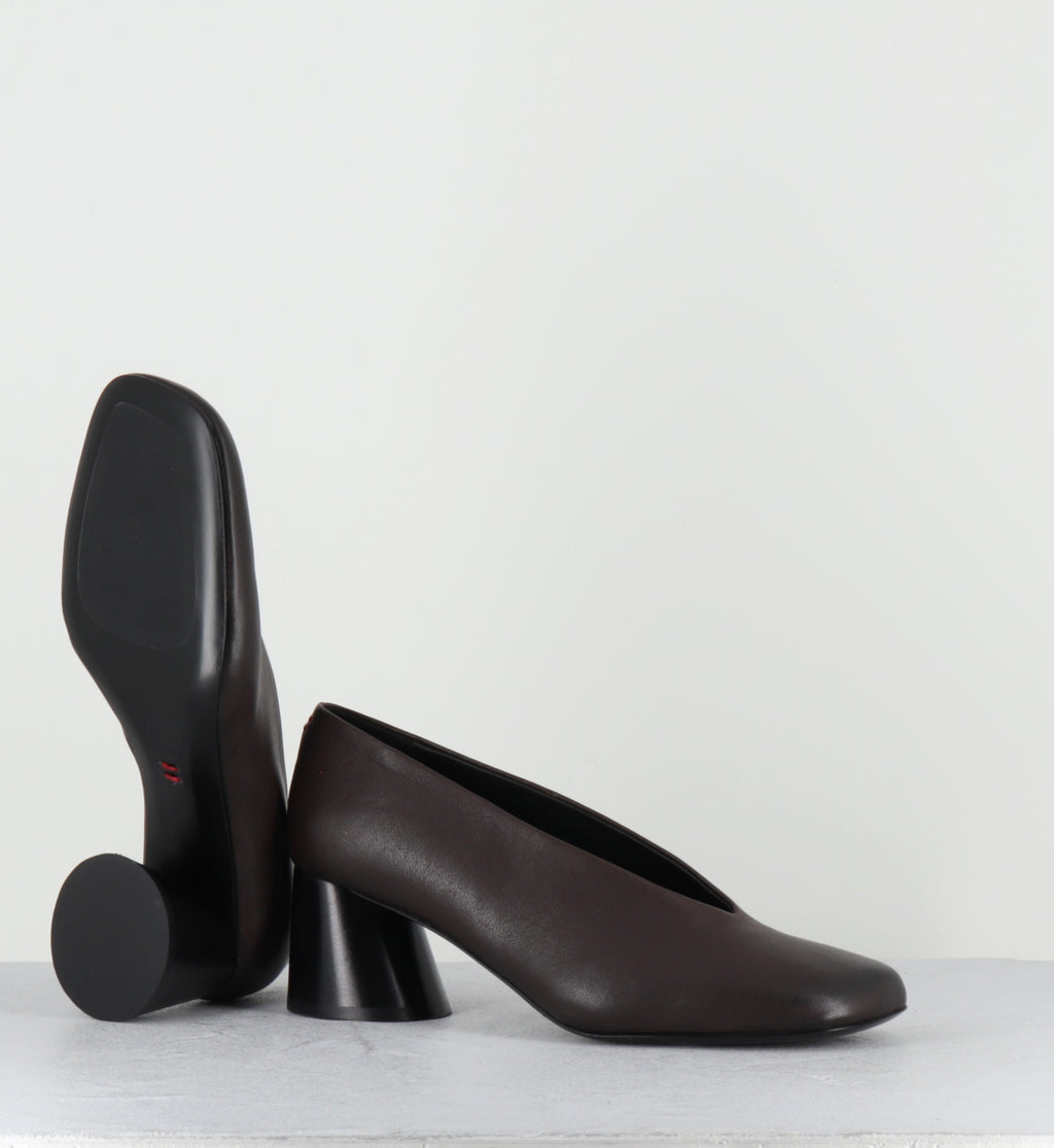 Escarpins en cuir marron - ODILE01 WASH MOKA