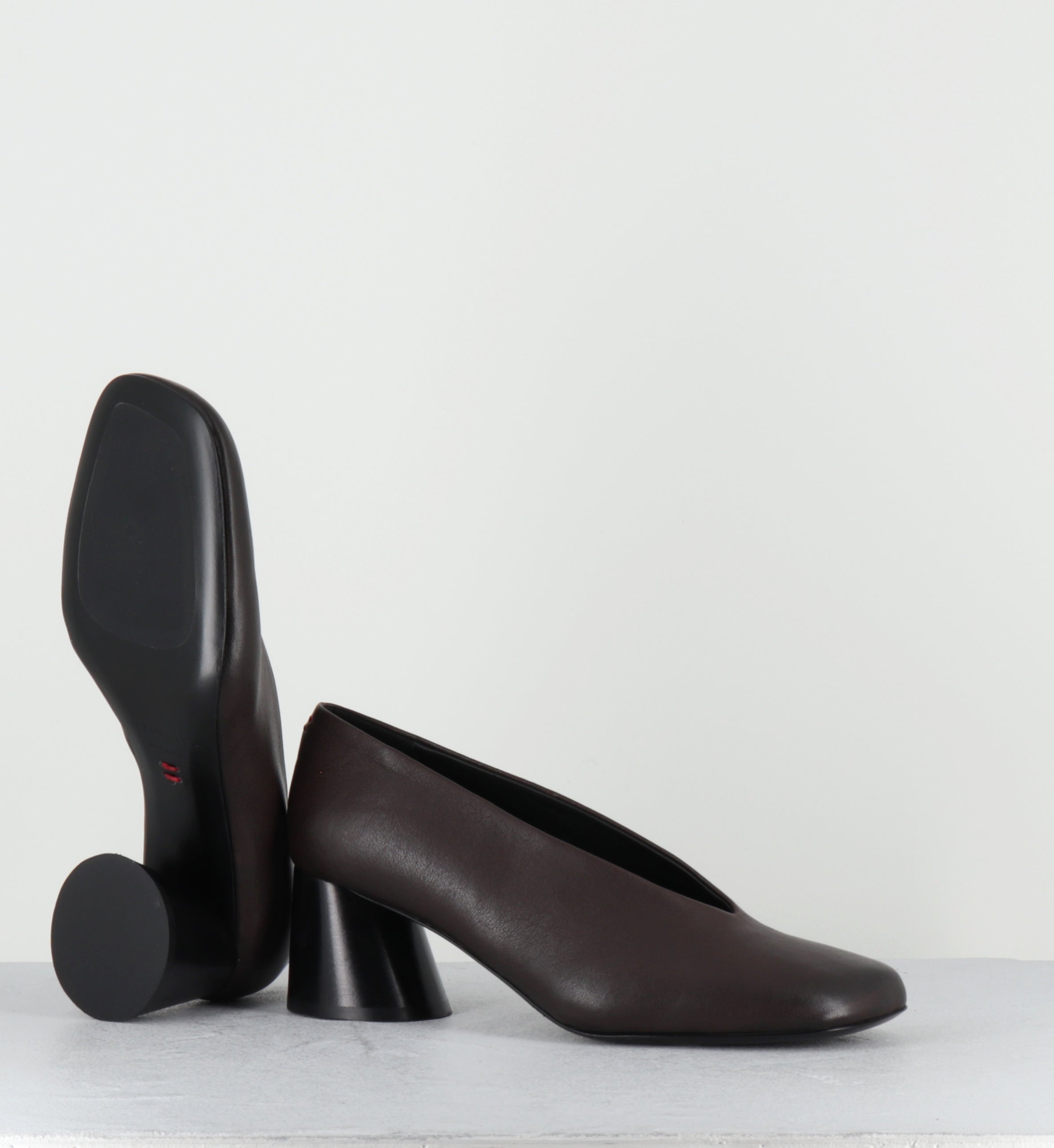 Escarpins en cuir marron - ODILE01 WASH MOKA